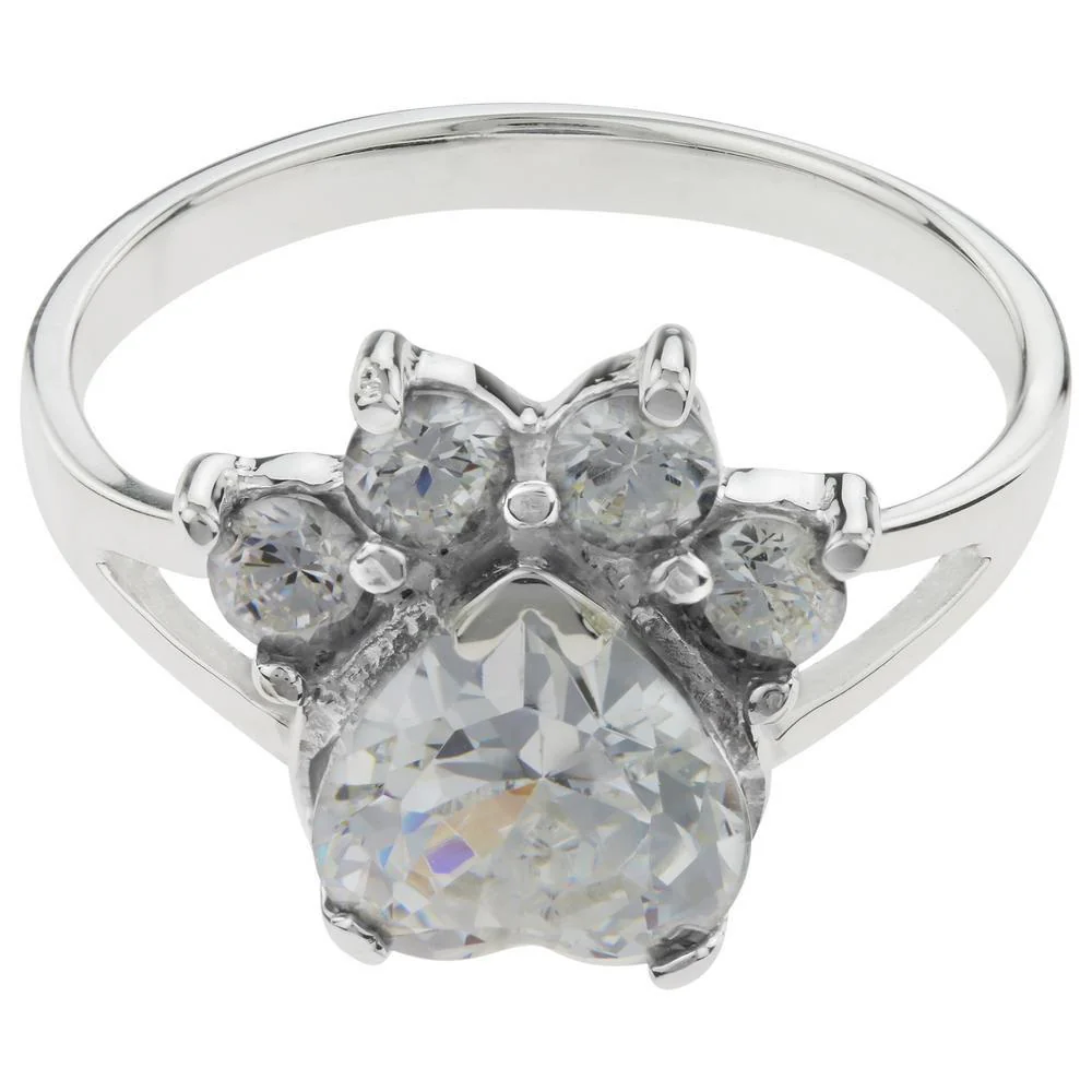 Paw Print Birthstone Sterling Ring | Fair Trade - Image 8