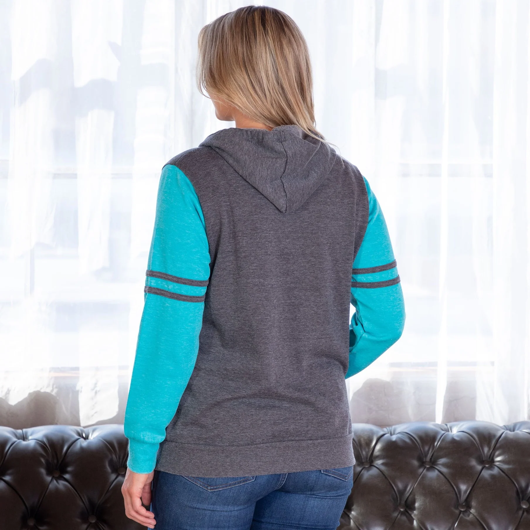 Purple Paw Stripe Burnout Pullover Hoodie - Image 12