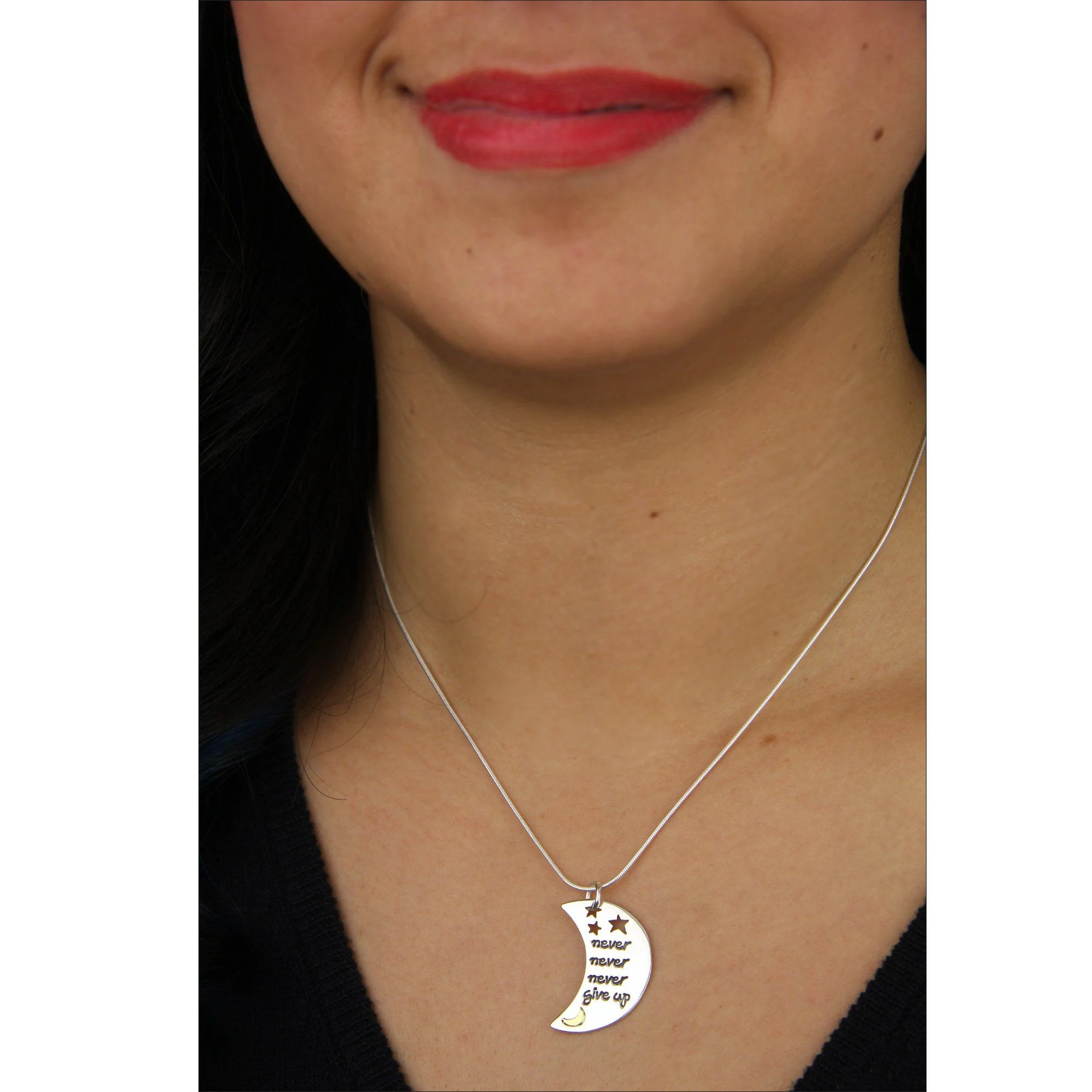 Never Never Never Give Up Sterling Necklace - Image 2