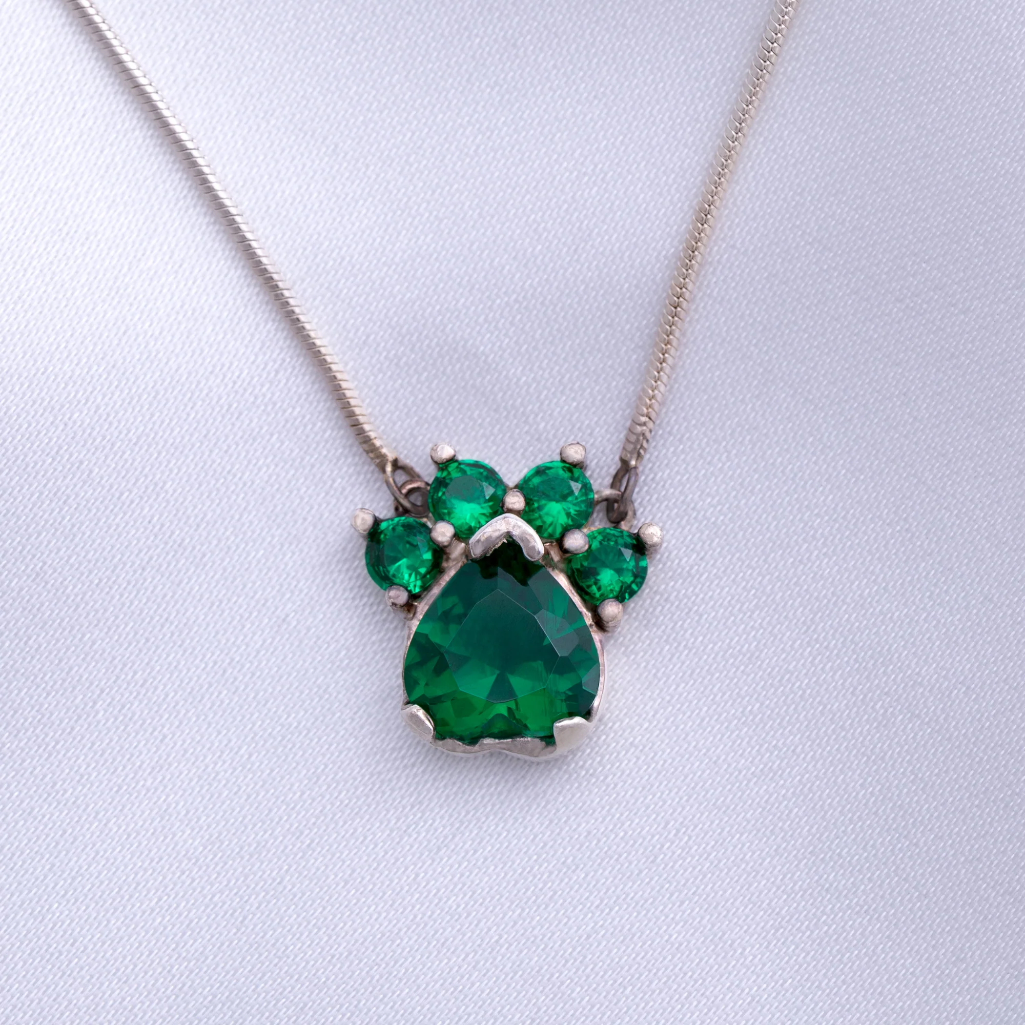 Paw Print Birthstone Pendant Necklace - Image 6