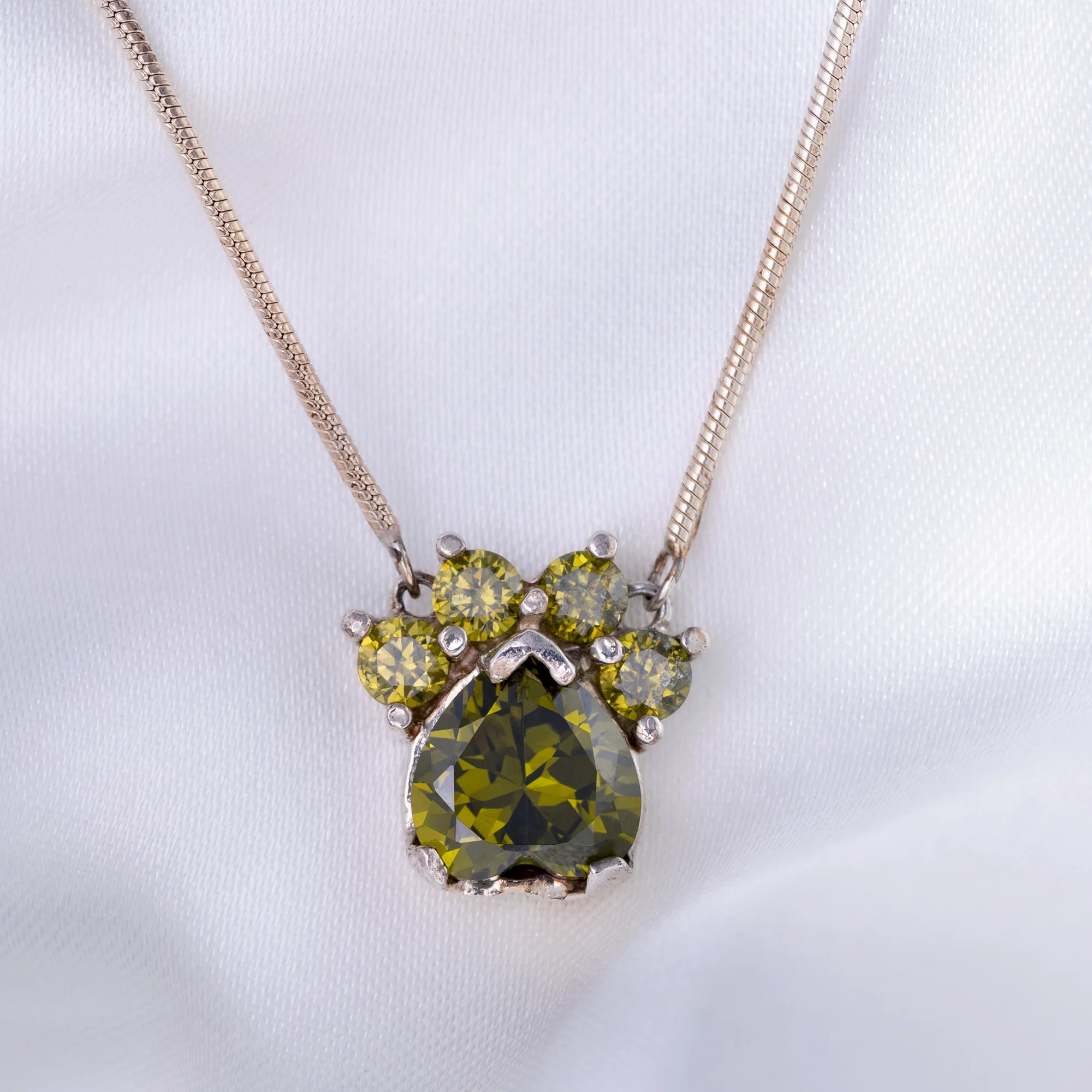 Paw Print Birthstone Pendant Necklace - Image 9