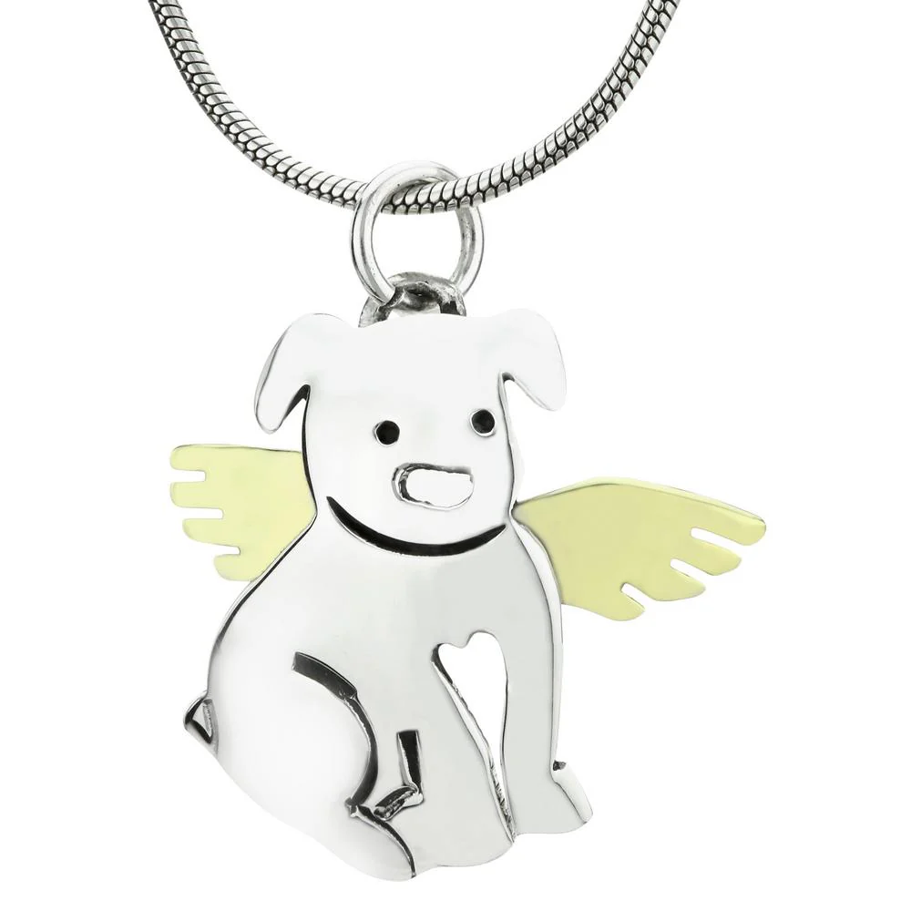Angel Dog Brass & Sterling Necklace - Image 4