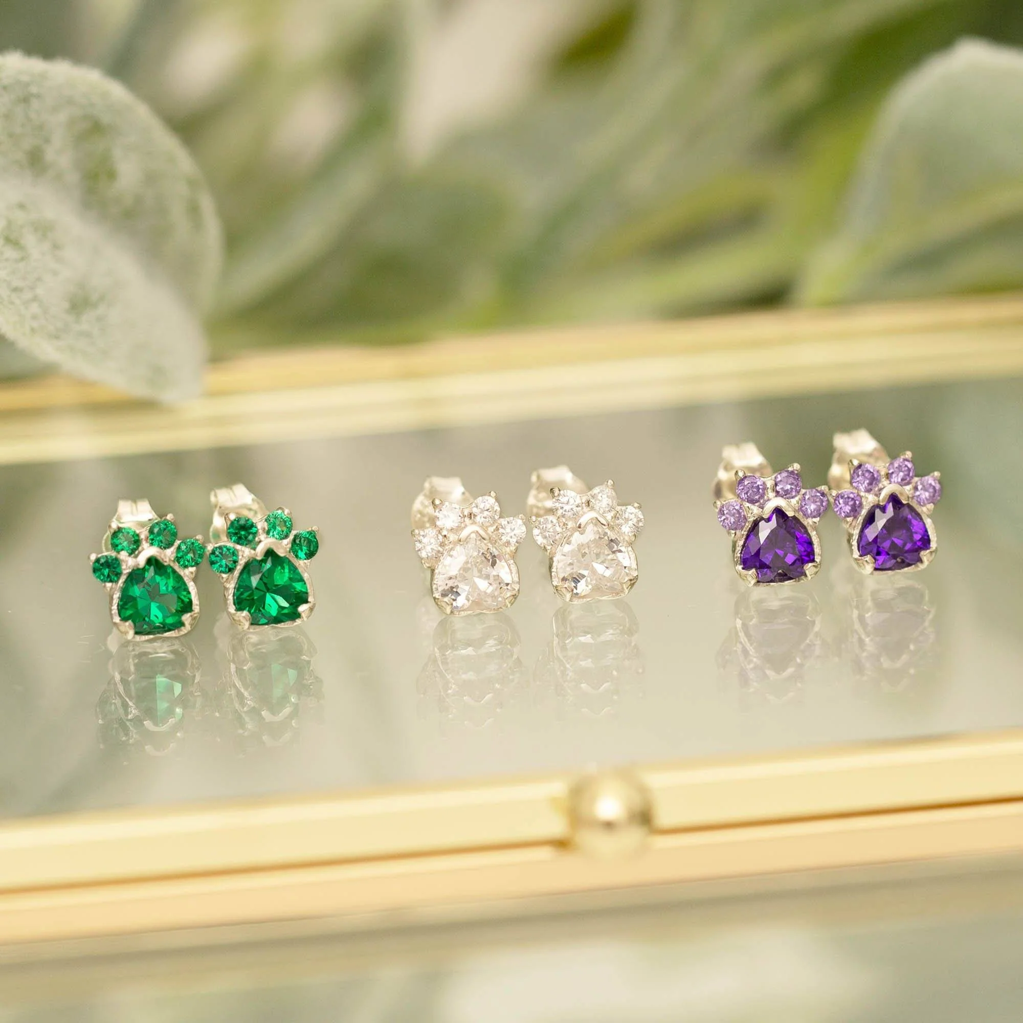 Paw Print Birthstone Earrings | Fair Trade - Image 17