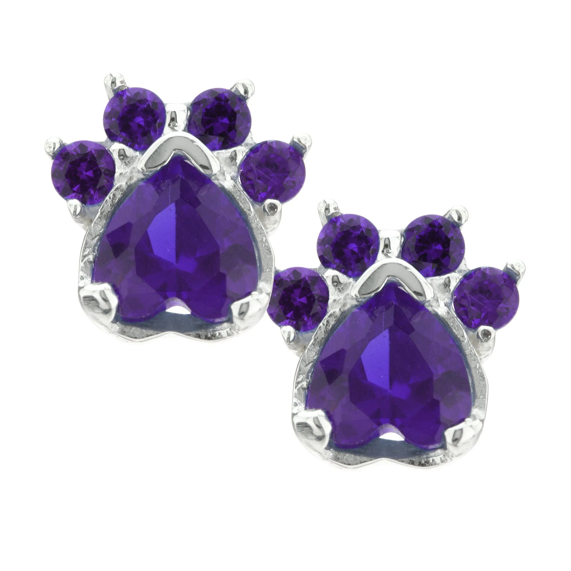 Paw Print Birthstone Earrings | Fair Trade - Image 4