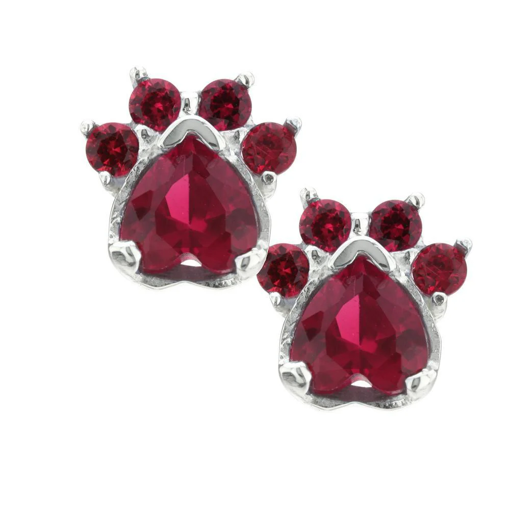 Paw Print Birthstone Earrings | Fair Trade - Image 5