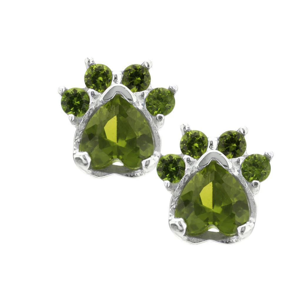 Paw Print Birthstone Earrings | Fair Trade - Image 6