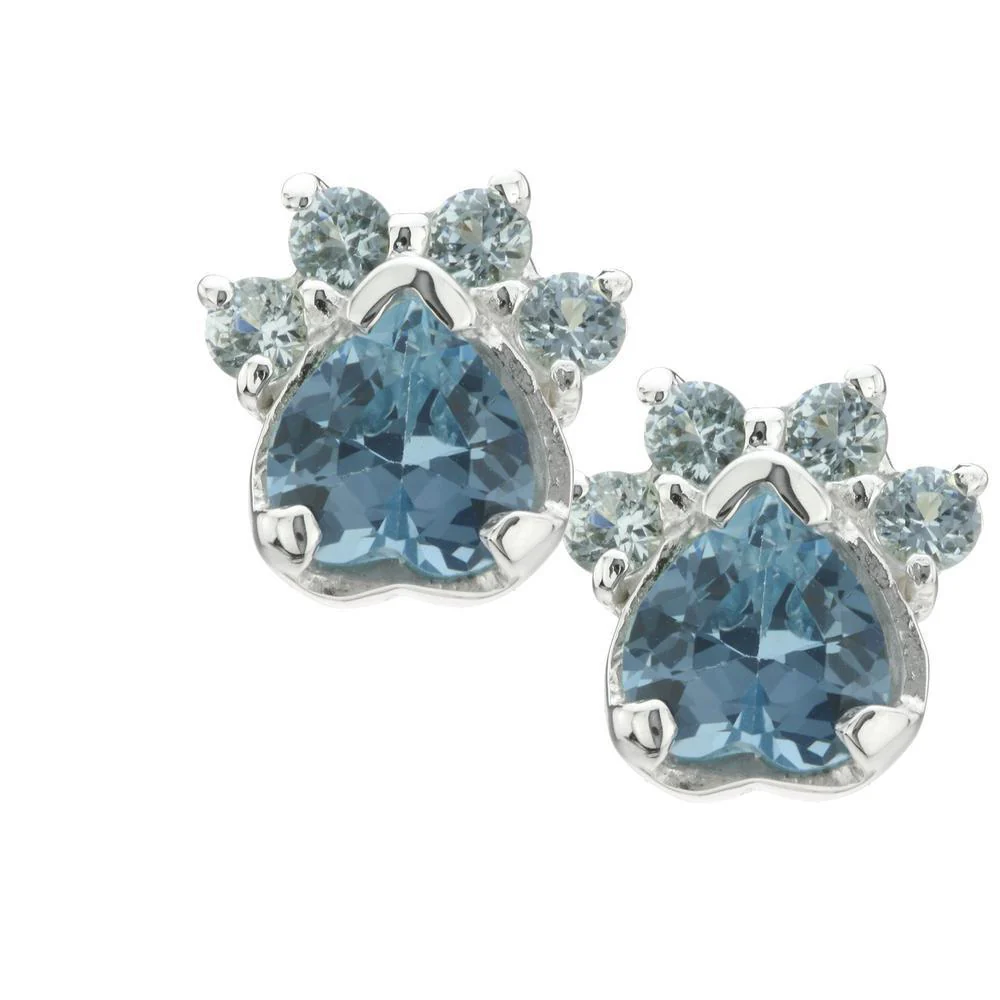 Paw Print Birthstone Earrings | Fair Trade - Image 8