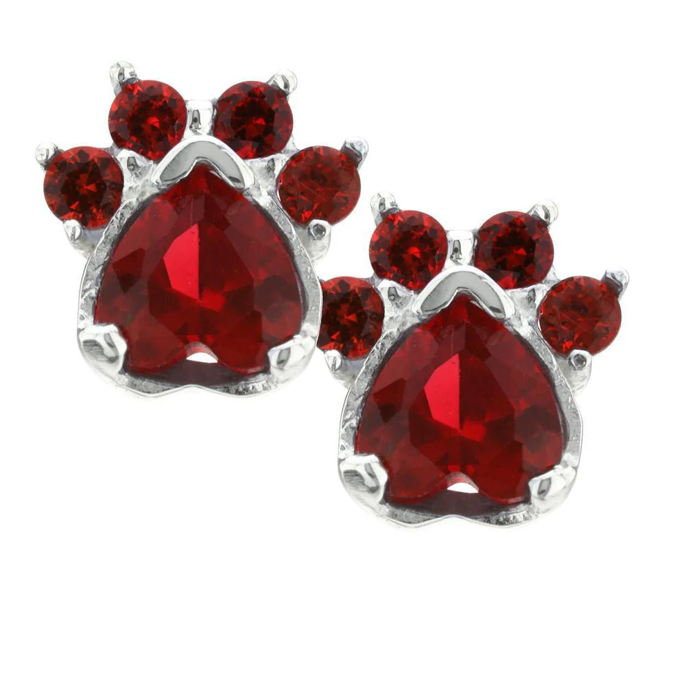 Paw Print Birthstone Earrings | Fair Trade - Image 9