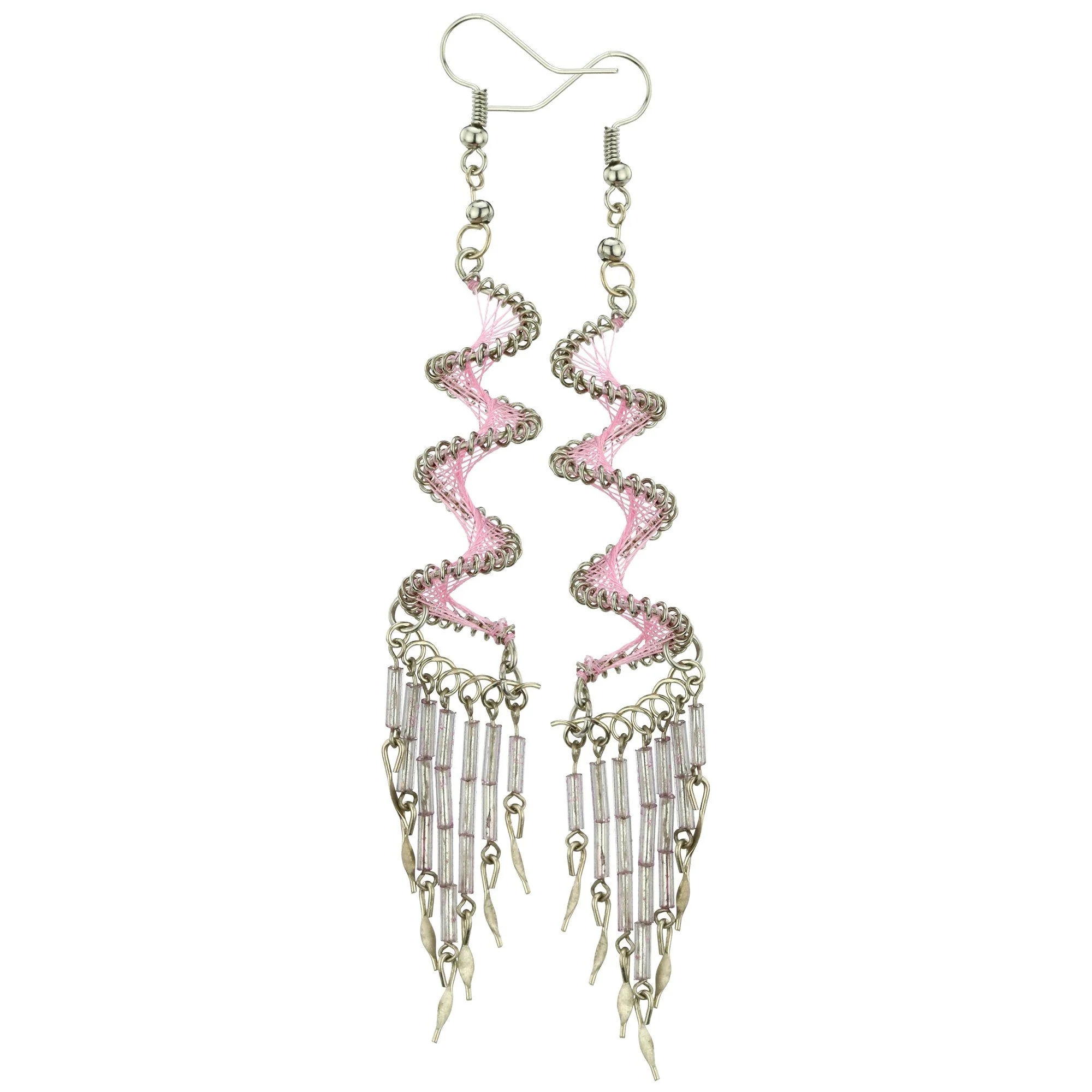 Spiral Swirl Peruvian Thread Earrings - Image 2