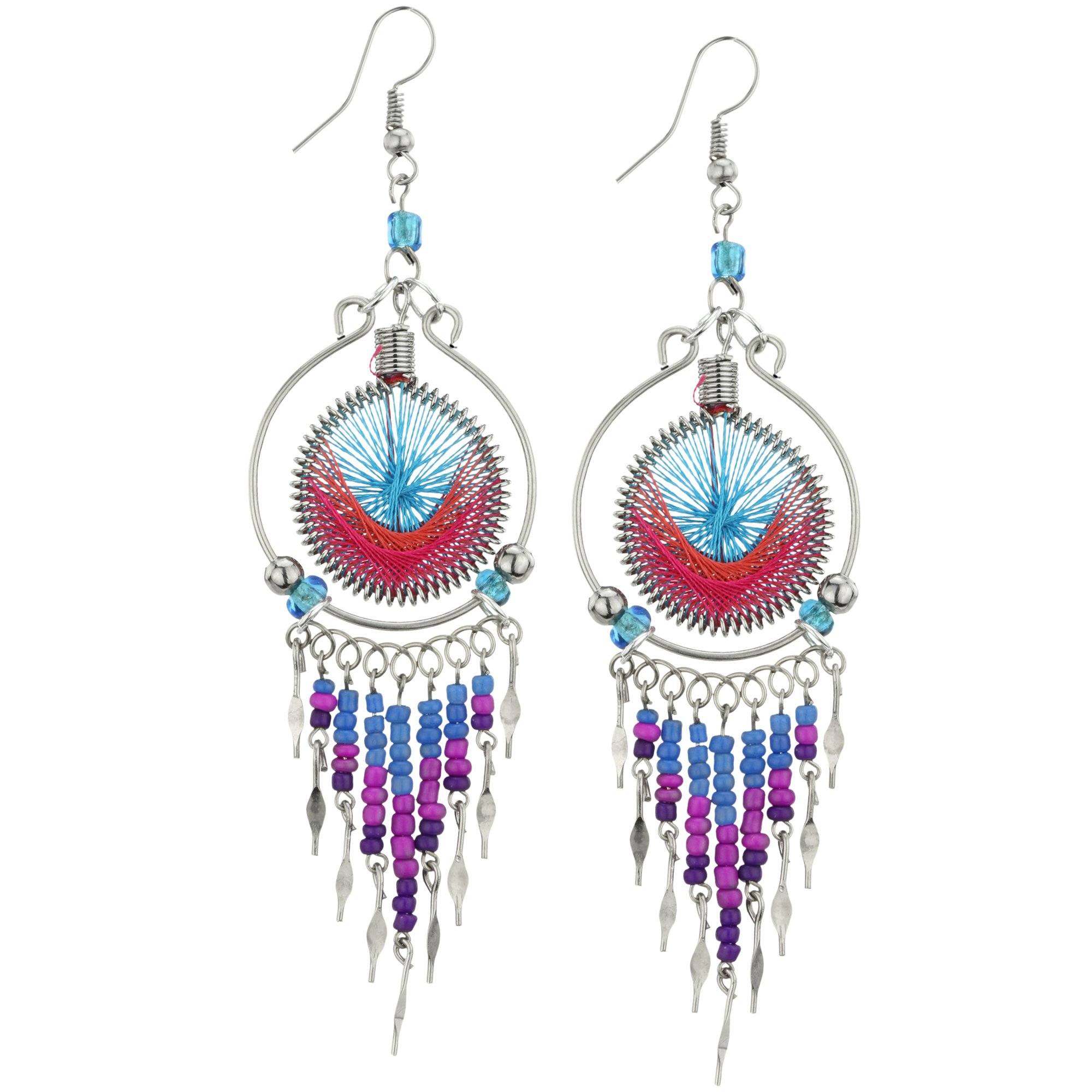 Peruvian Thread Chandelier Earrings - Image 2