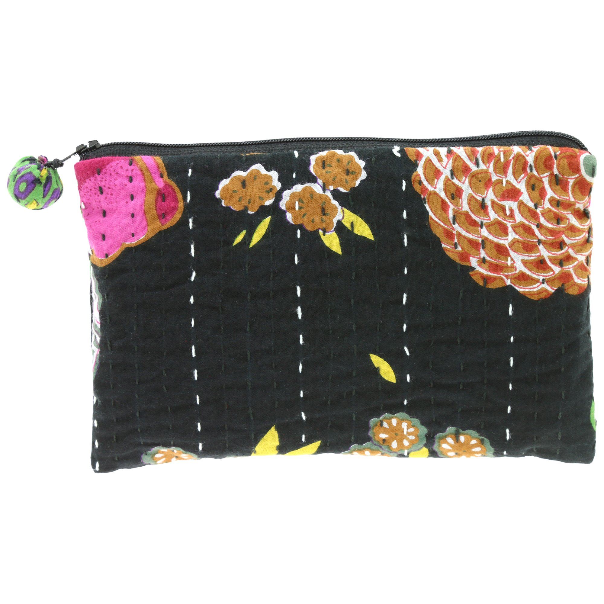 Hand-Stitched Kantha Cosmetic Bag - Image 3