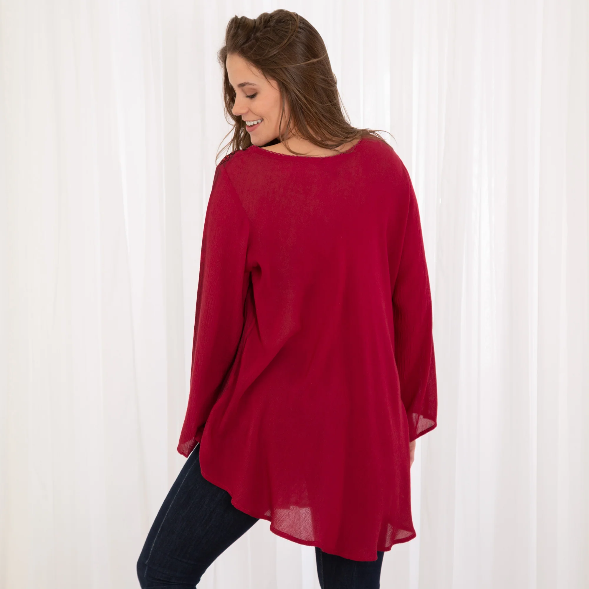 Scarlet Dragonfly Long Sleeve Tunic | Fair Trade - Image 5