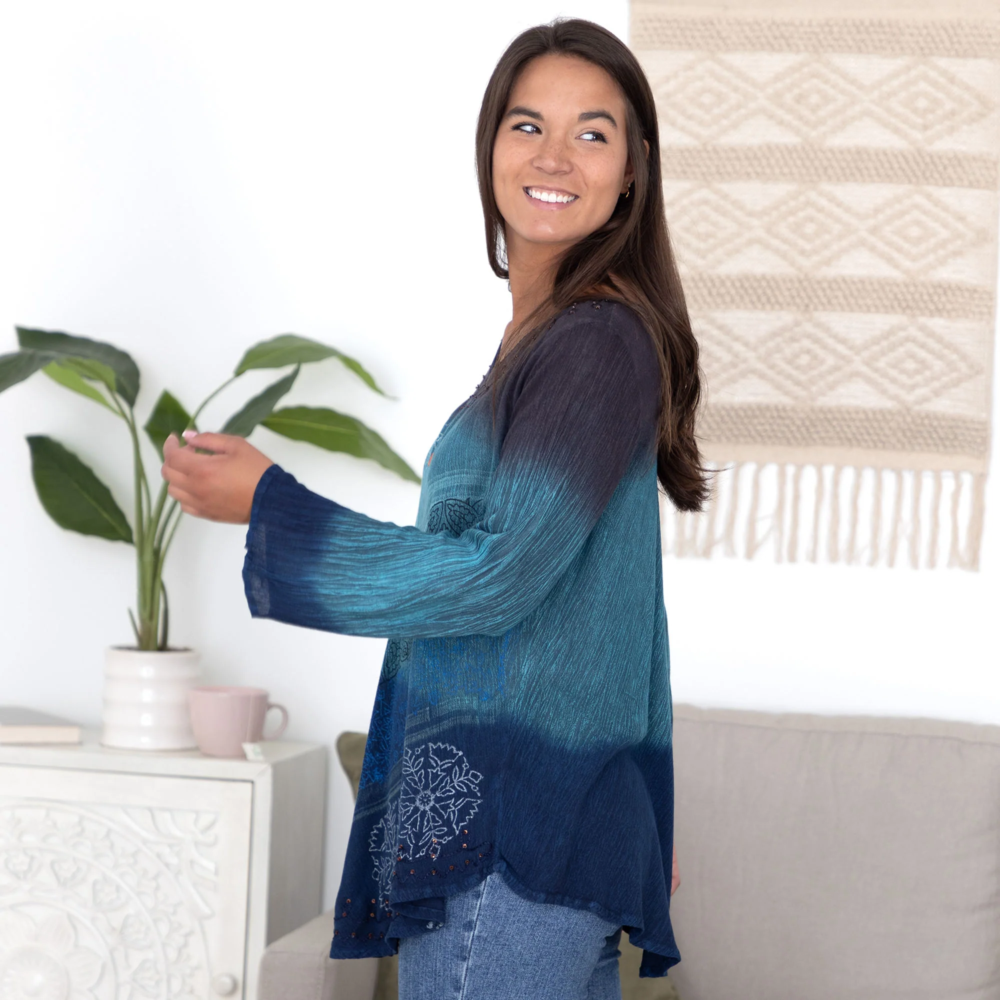 Earth & Sky Long Sleeve Tunic | Fair Trade - Image 3