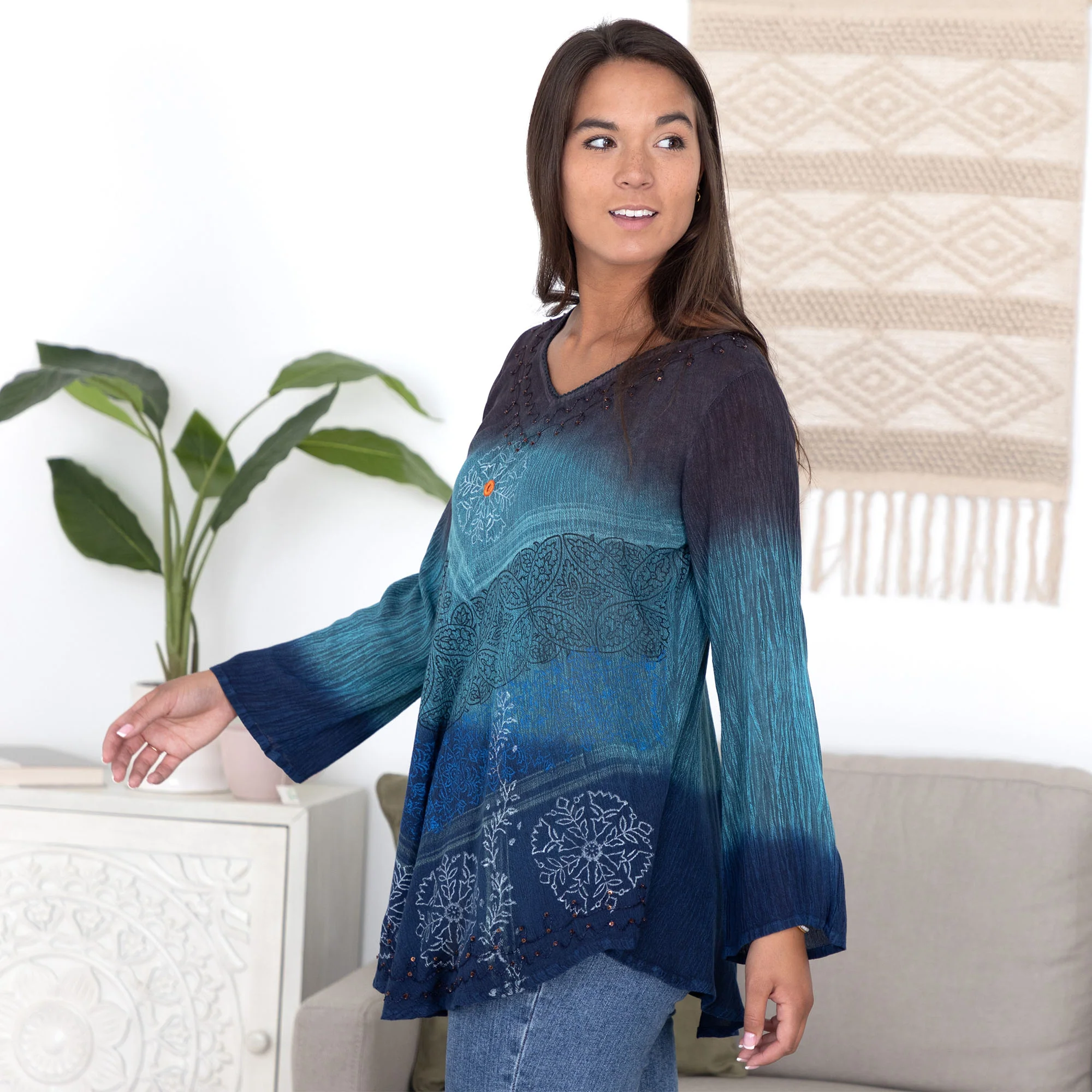 Earth & Sky Long Sleeve Tunic | Fair Trade - Image 4