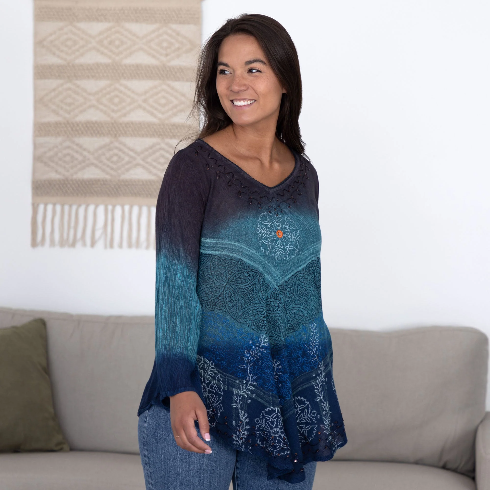 Earth & Sky Long Sleeve Tunic | Fair Trade - Image 5