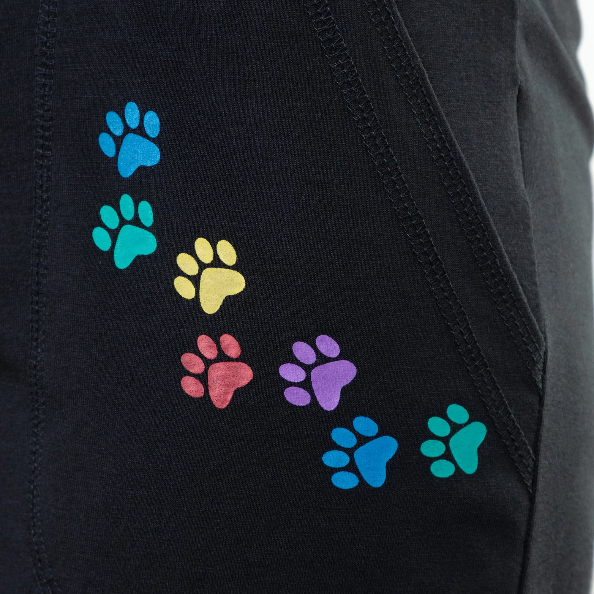 Paw Print Casual Pants with Pockets - Image 9