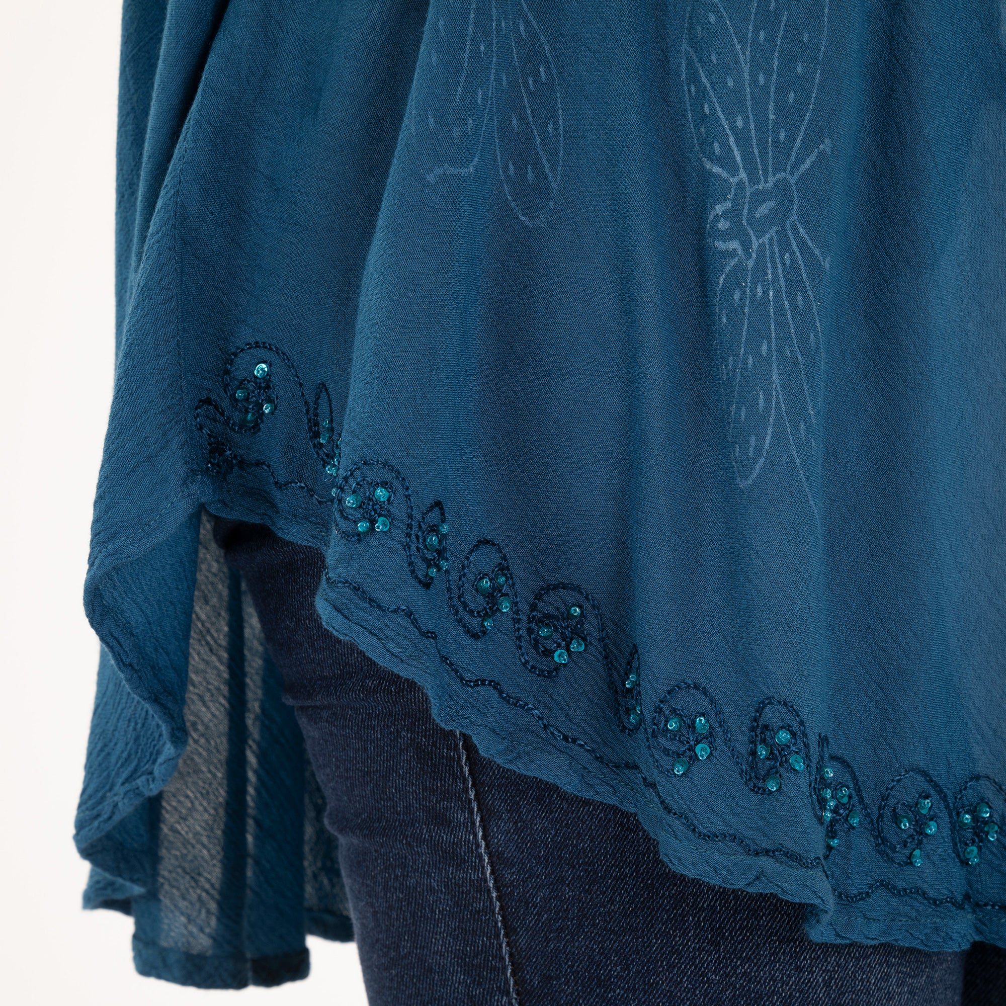 Midnight Butterfly Long Sleeve Tunic | Fair Trade - Image 7