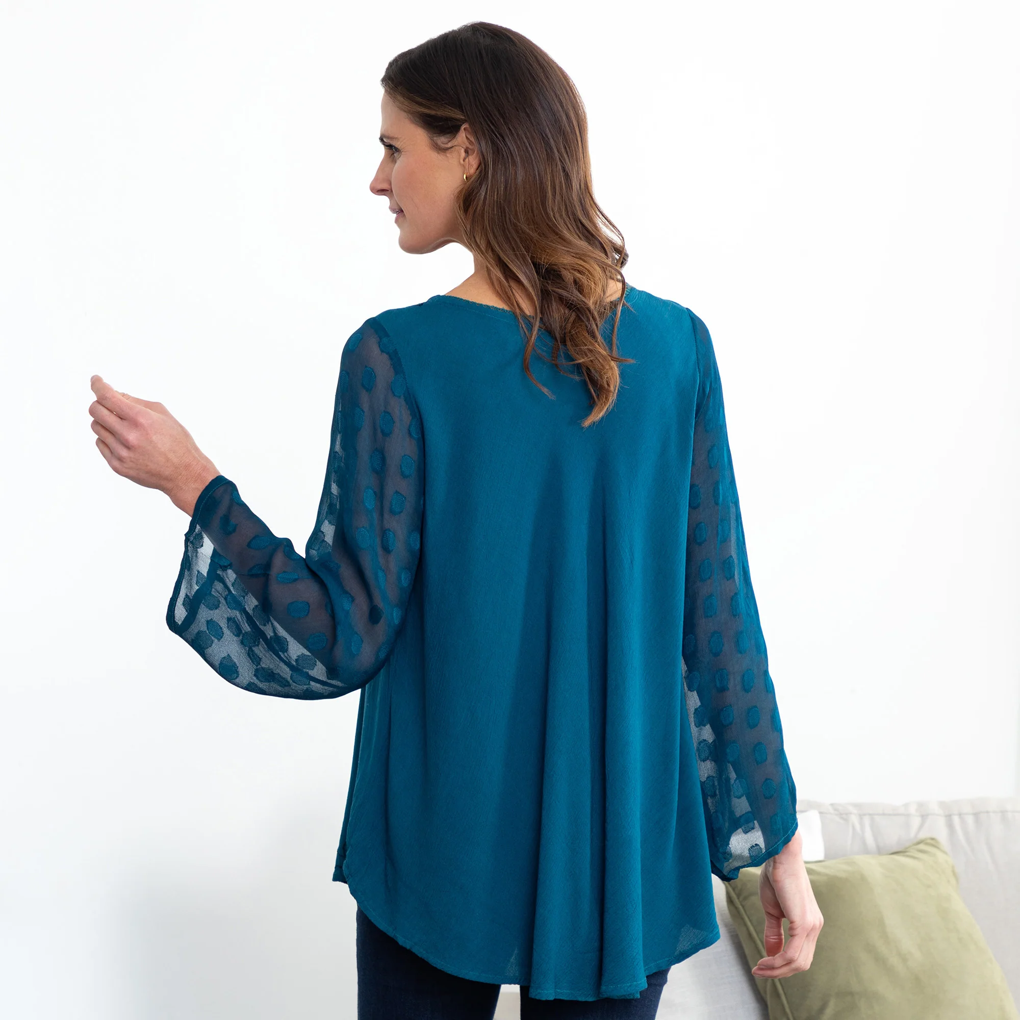 Midnight Butterfly Long Sleeve Tunic | Fair Trade - Image 9