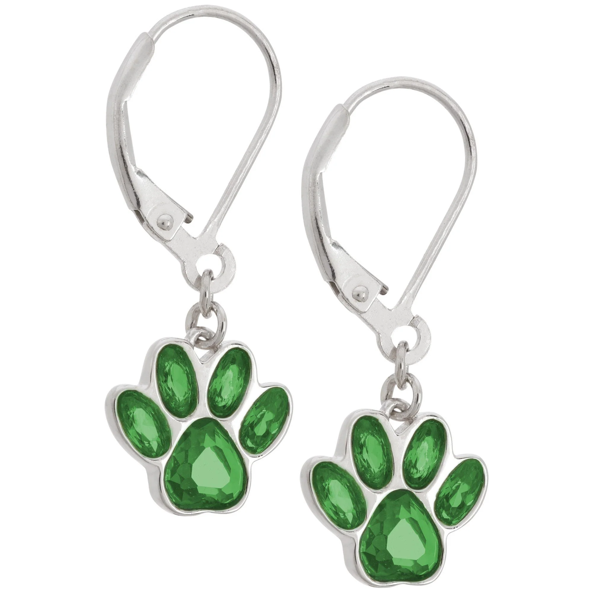 Paw Print Birthstone Dangling Sterling Earrings | Fair Trade - Image 4