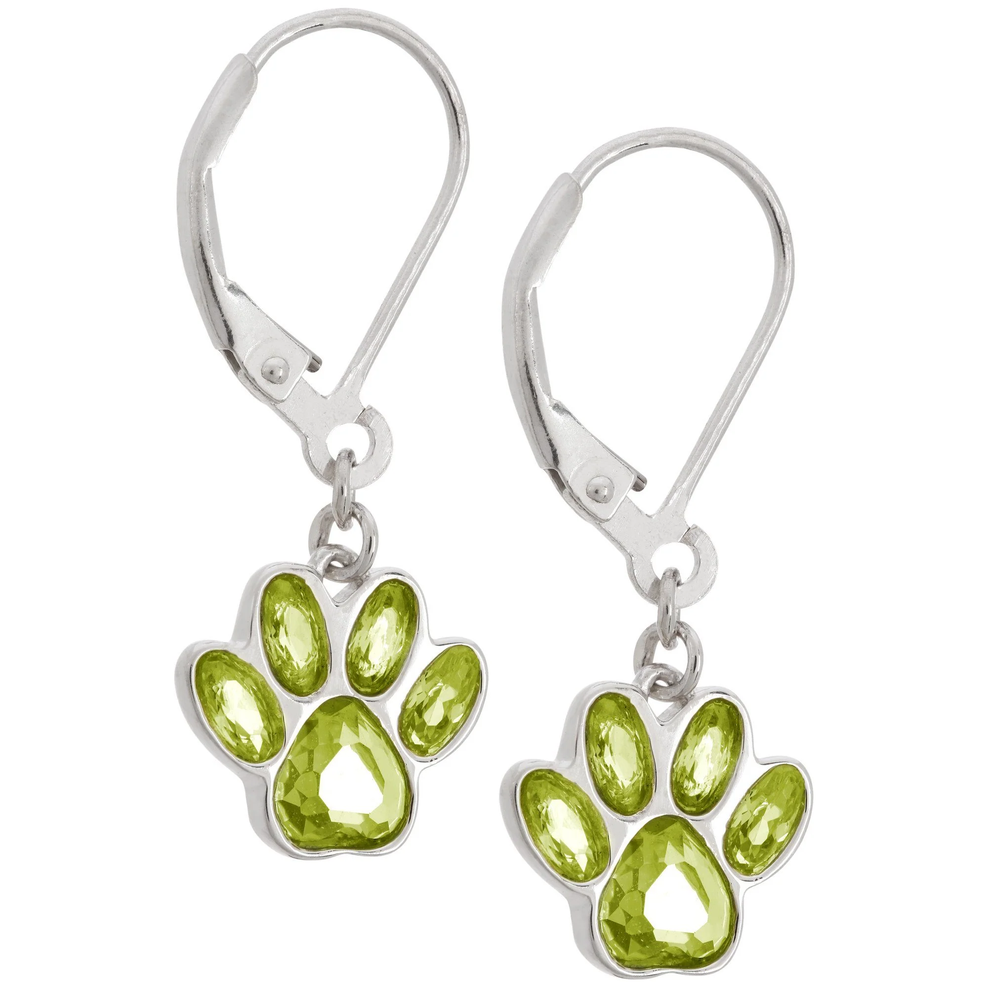 Paw Print Birthstone Dangling Sterling Earrings | Fair Trade - Image 5