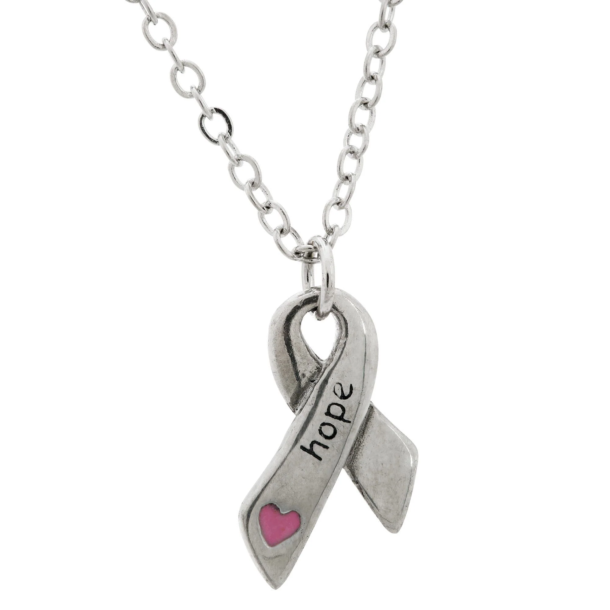 Heart & Hope Ribbon Pewter Necklace! - Image 5