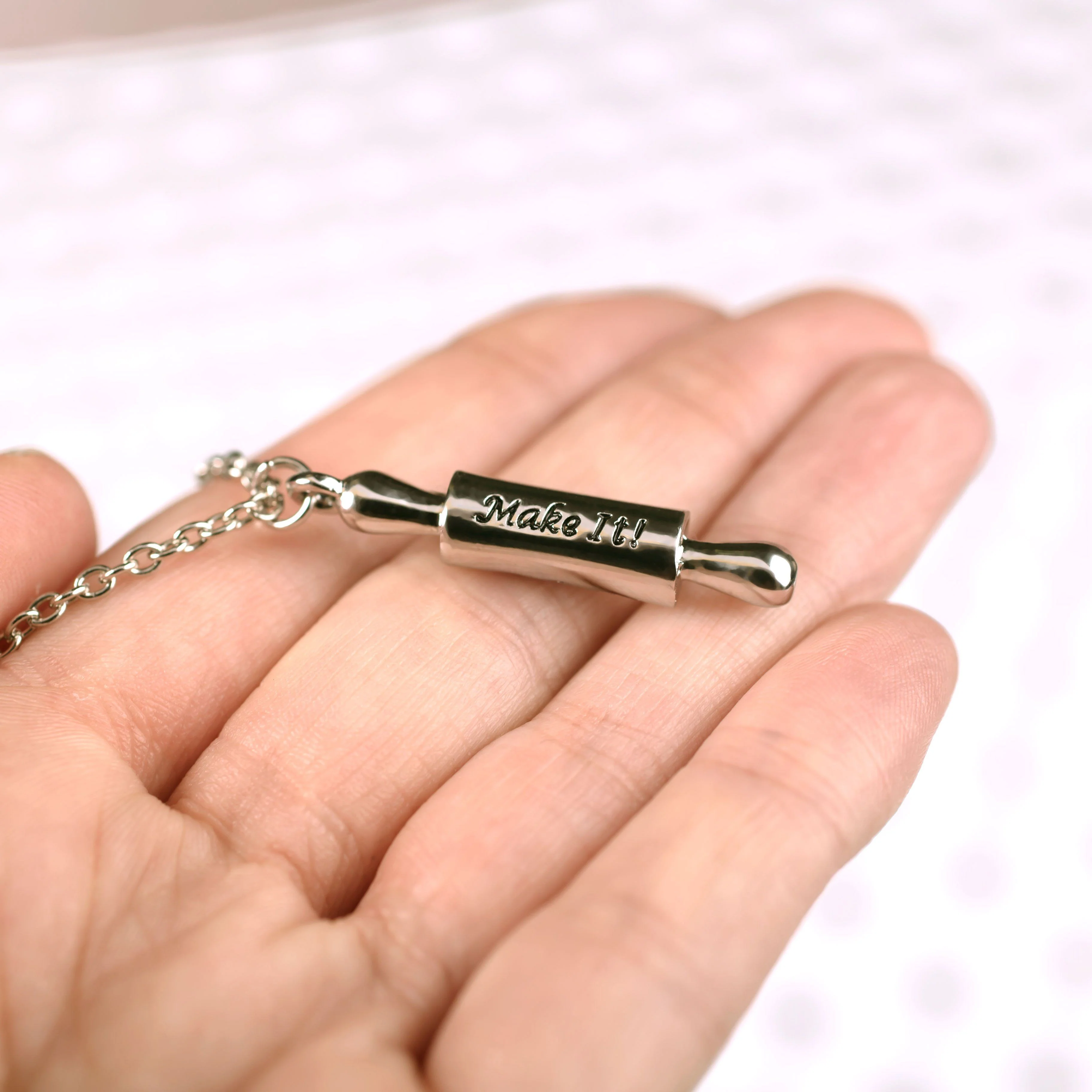 Pewter Rolling Pin Necklace - Image 4