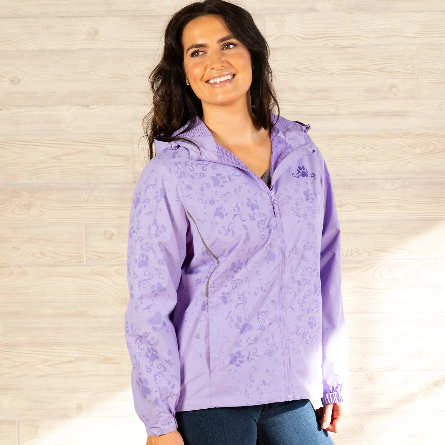 Magical Print Paw Print Rain Jacket - Image 5