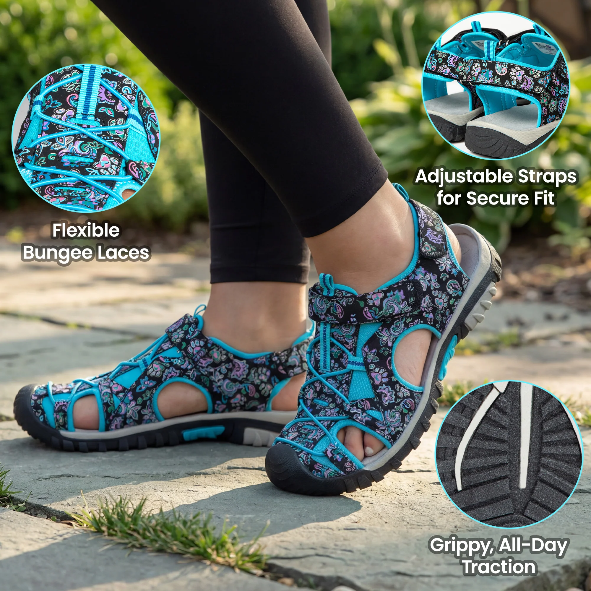 Walking Paws Adjustable Closed Toe Sport Sandals - Image 16