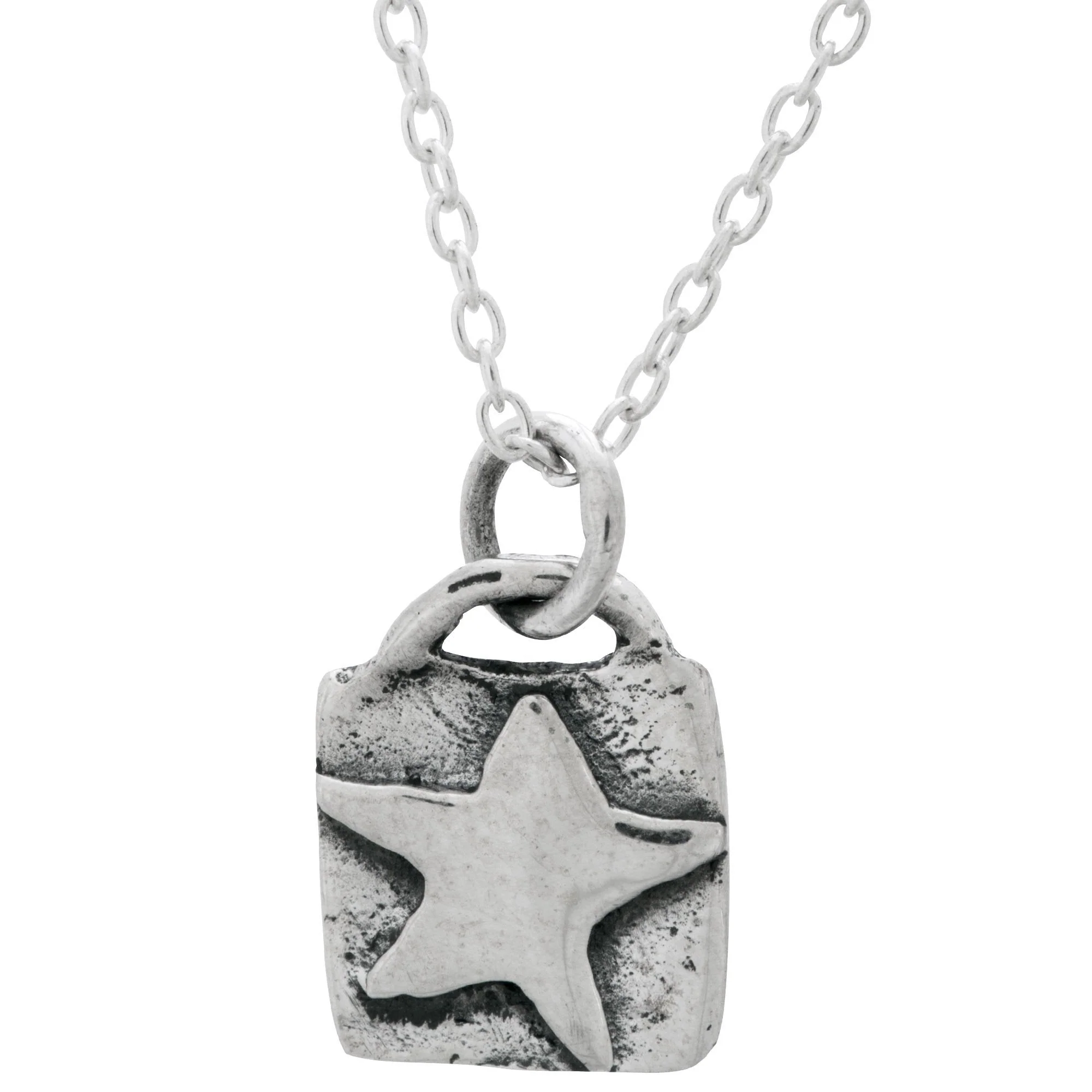 Sterling Silver Star Squared Necklace - Image 2