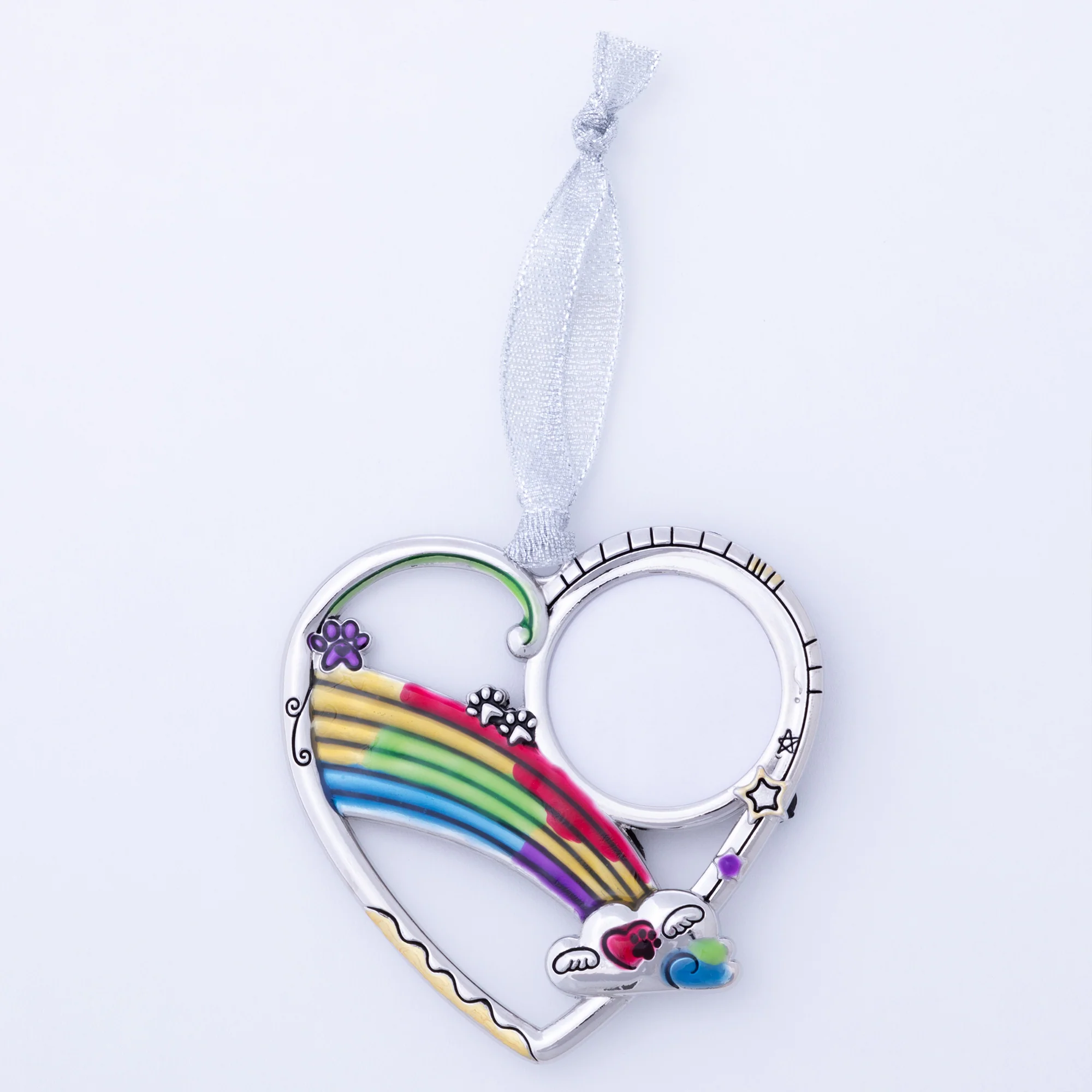 Rainbow Bridge Paw Print Photo Ornament - Image 10