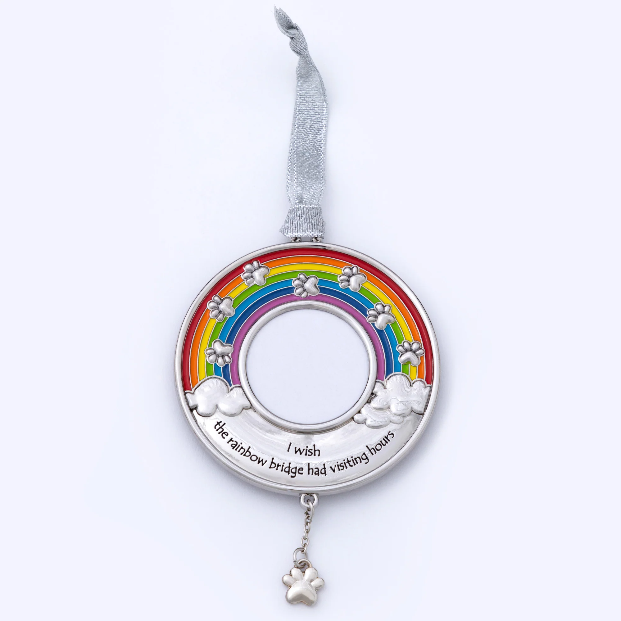 Rainbow Bridge Paw Print Photo Ornament - Image 3