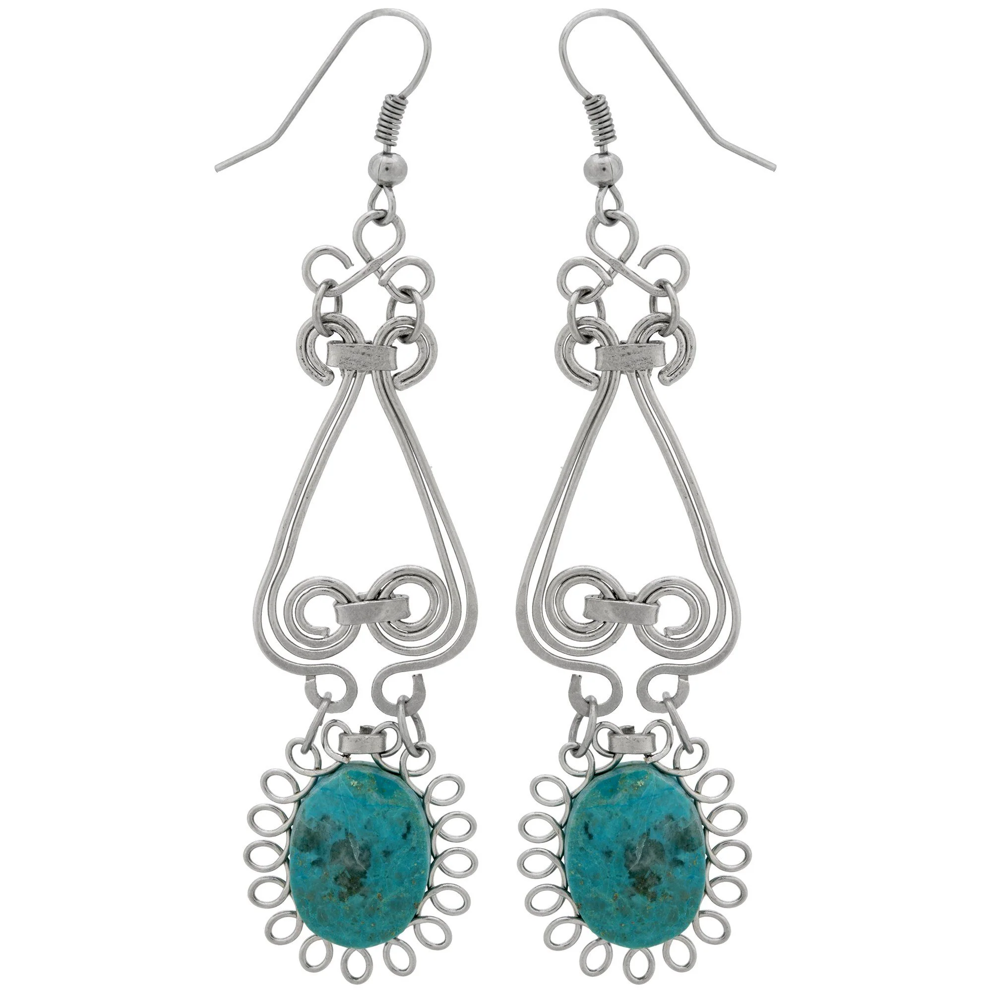 Swirls & Sunburst Stone Earrings - Image 3