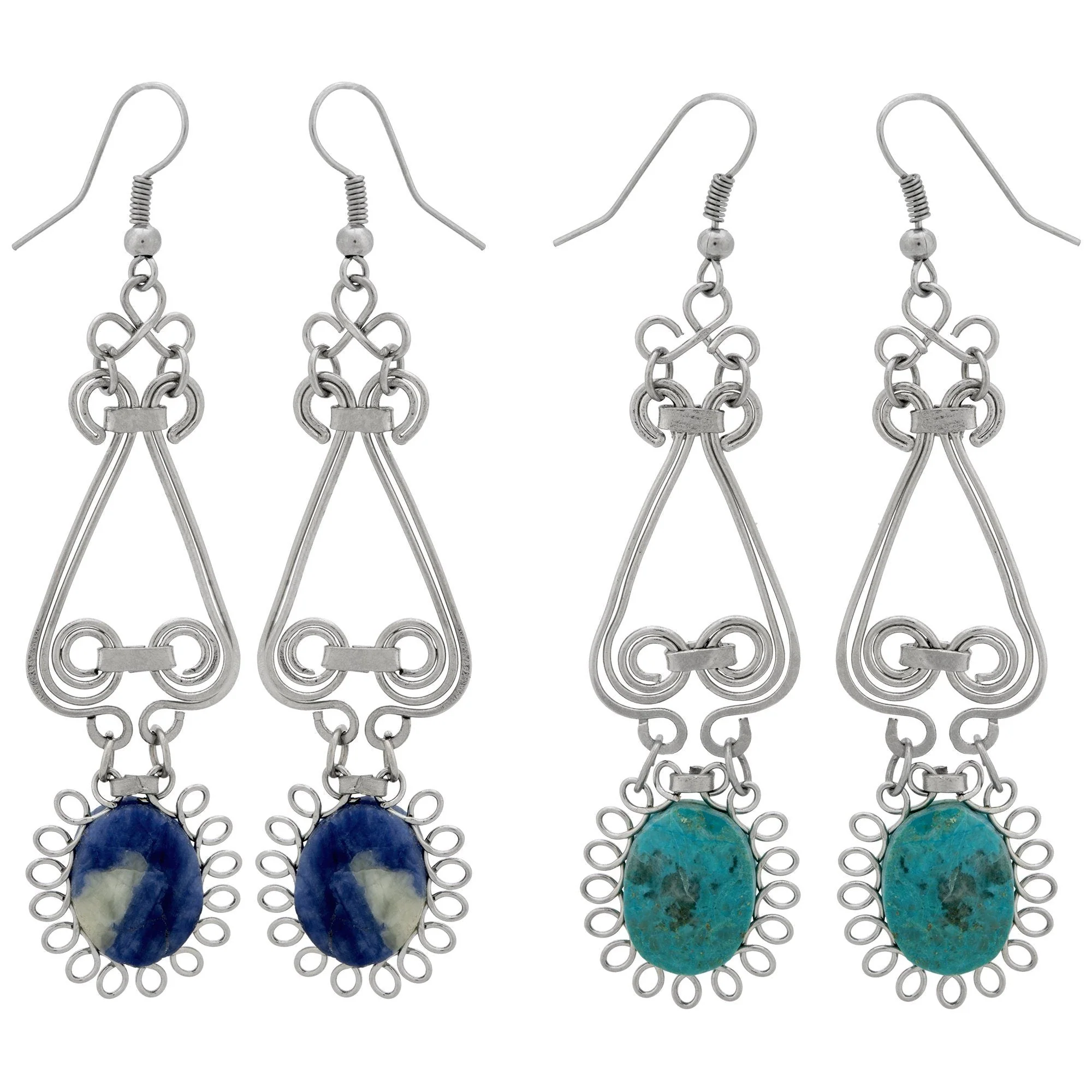 Swirls & Sunburst Stone Earrings - Image 5