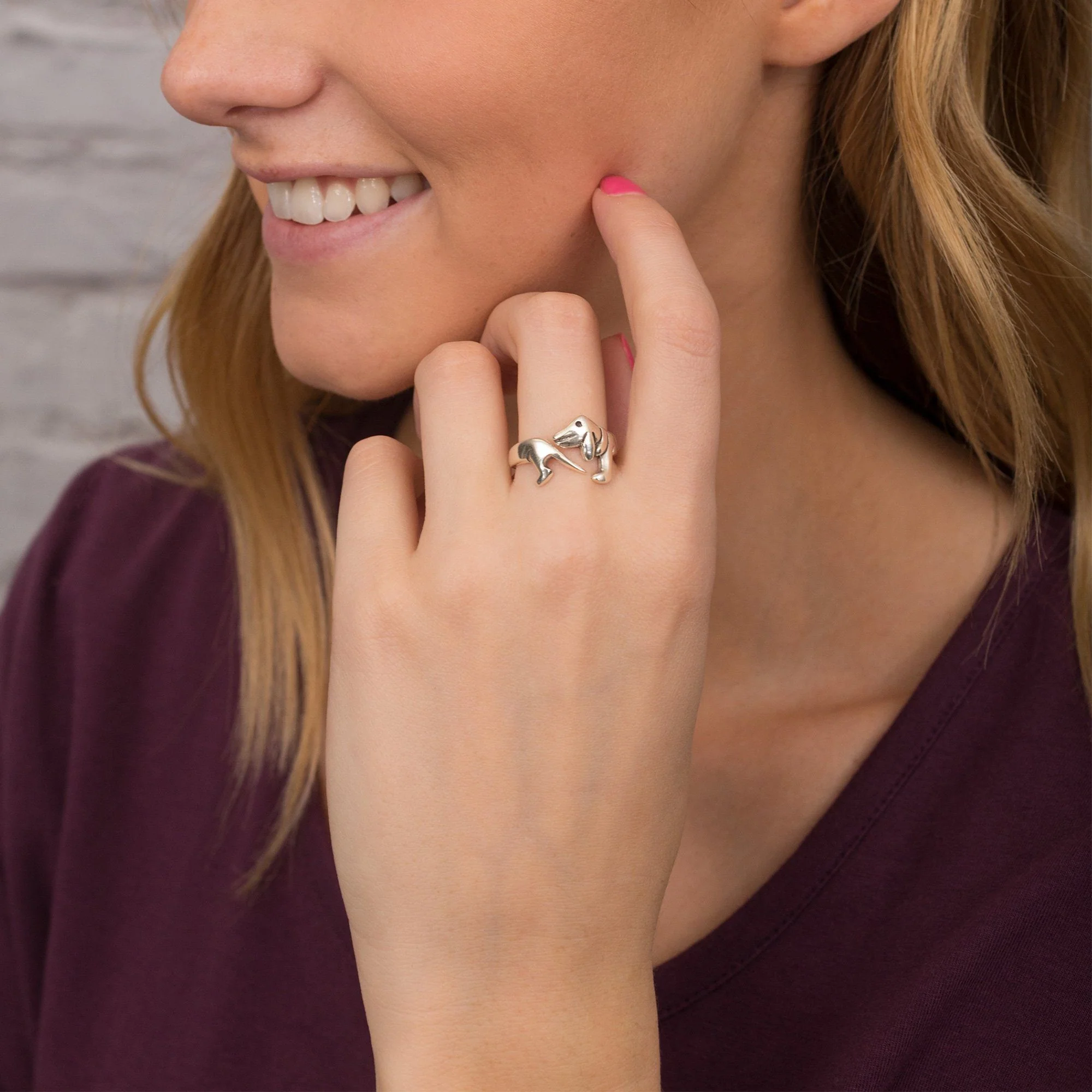 Dachshund Sterling Wrap Ring - Image 2