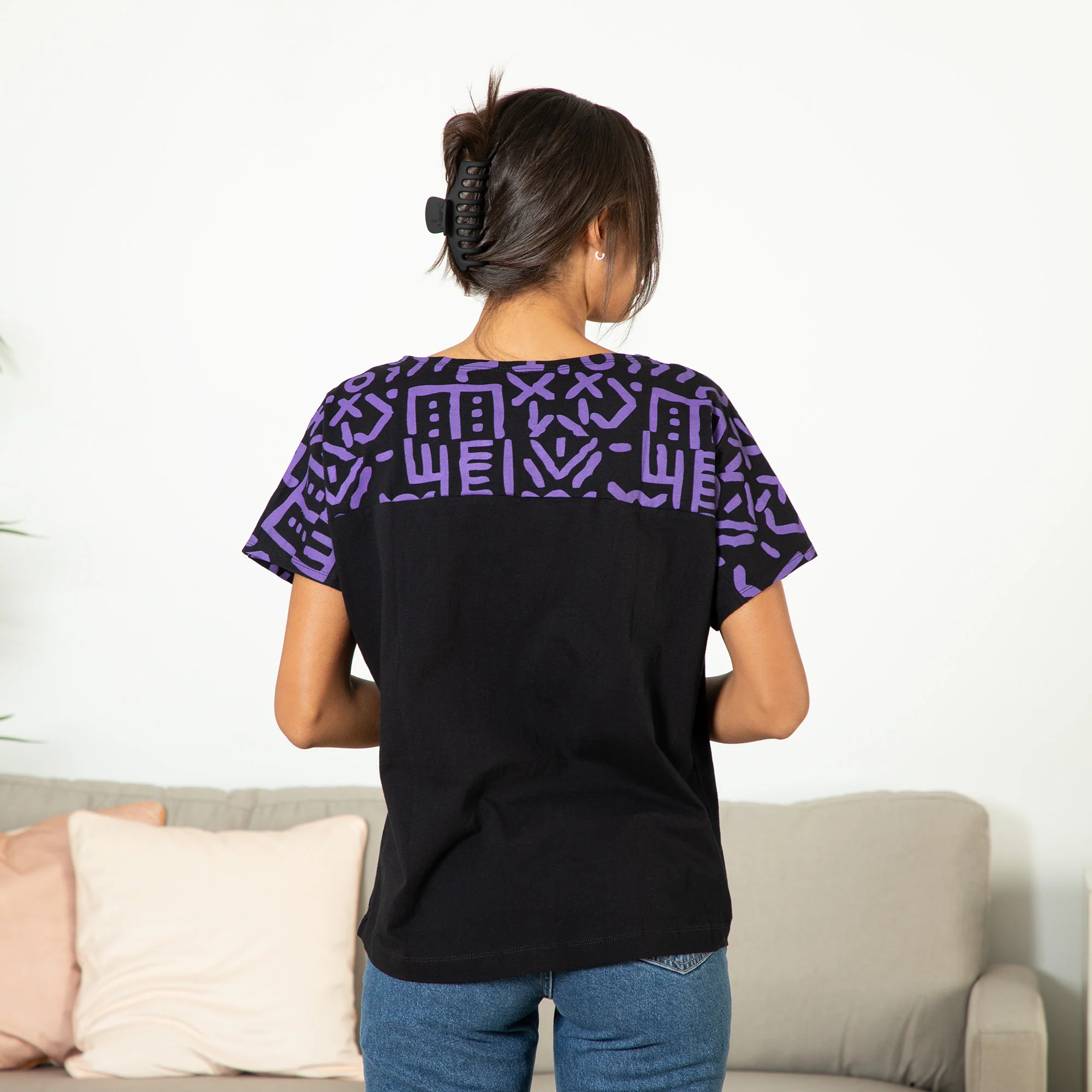 Textile Traditions Printed Plum Top - Image 4