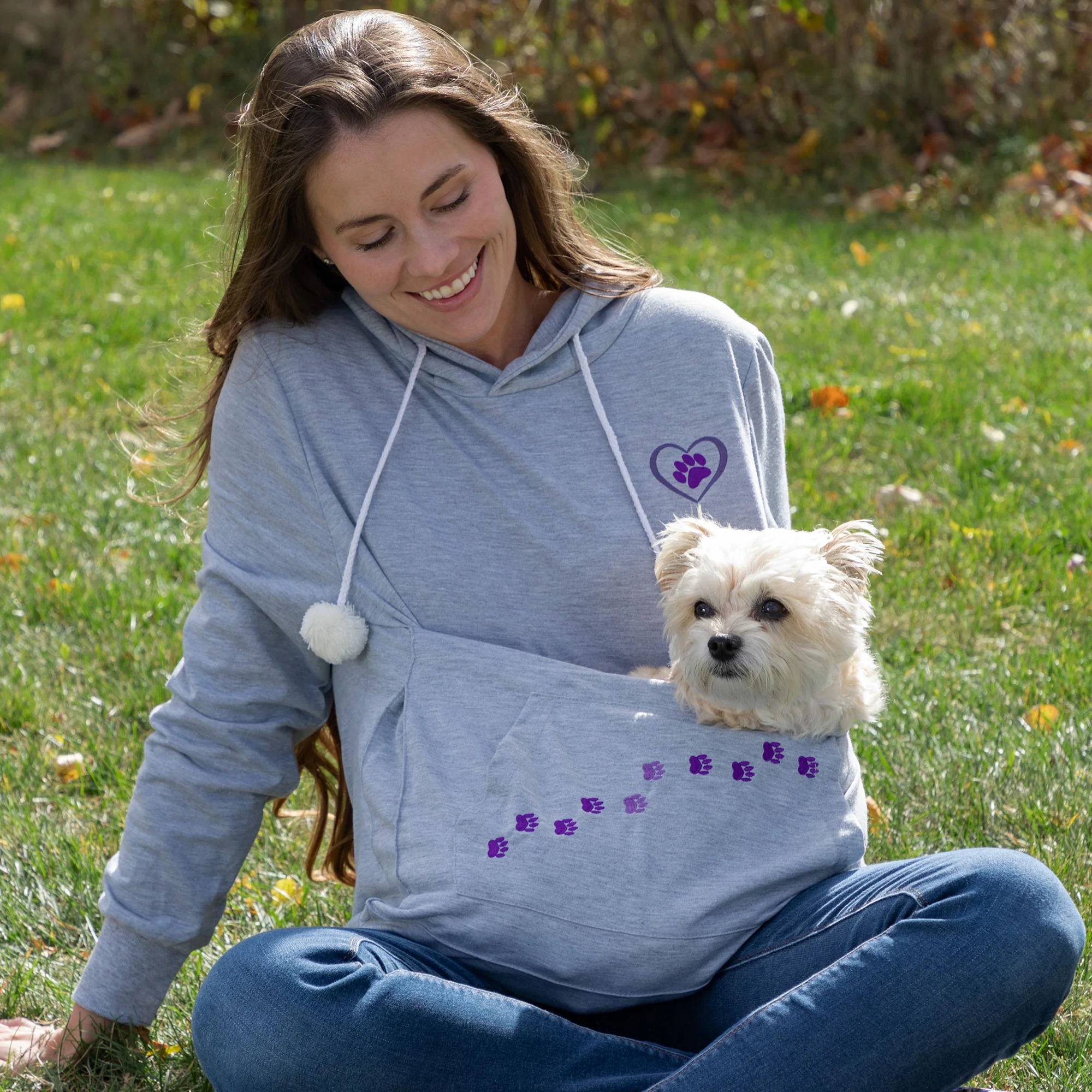 Purple Paw Pet Pouch Hooded Sweatshirt - Image 11