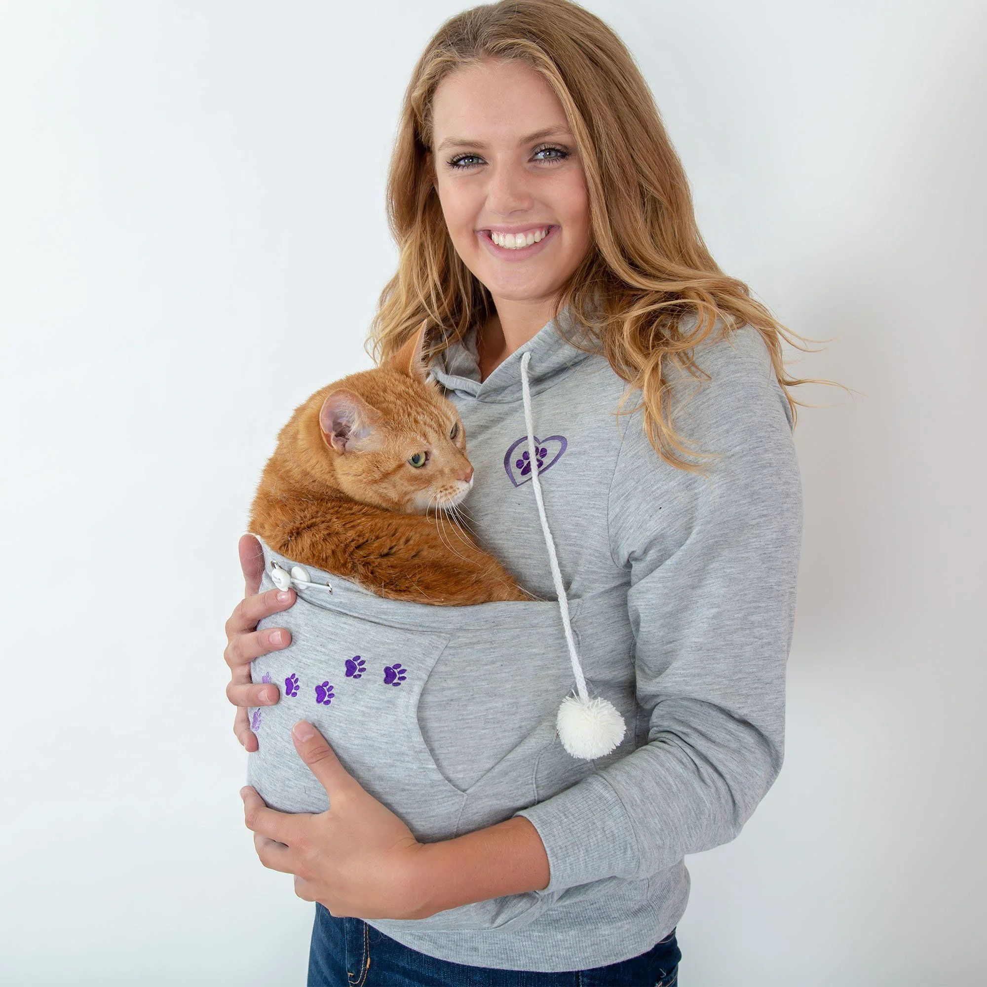Purple Paw Pet Pouch Hooded Sweatshirt - Image 15