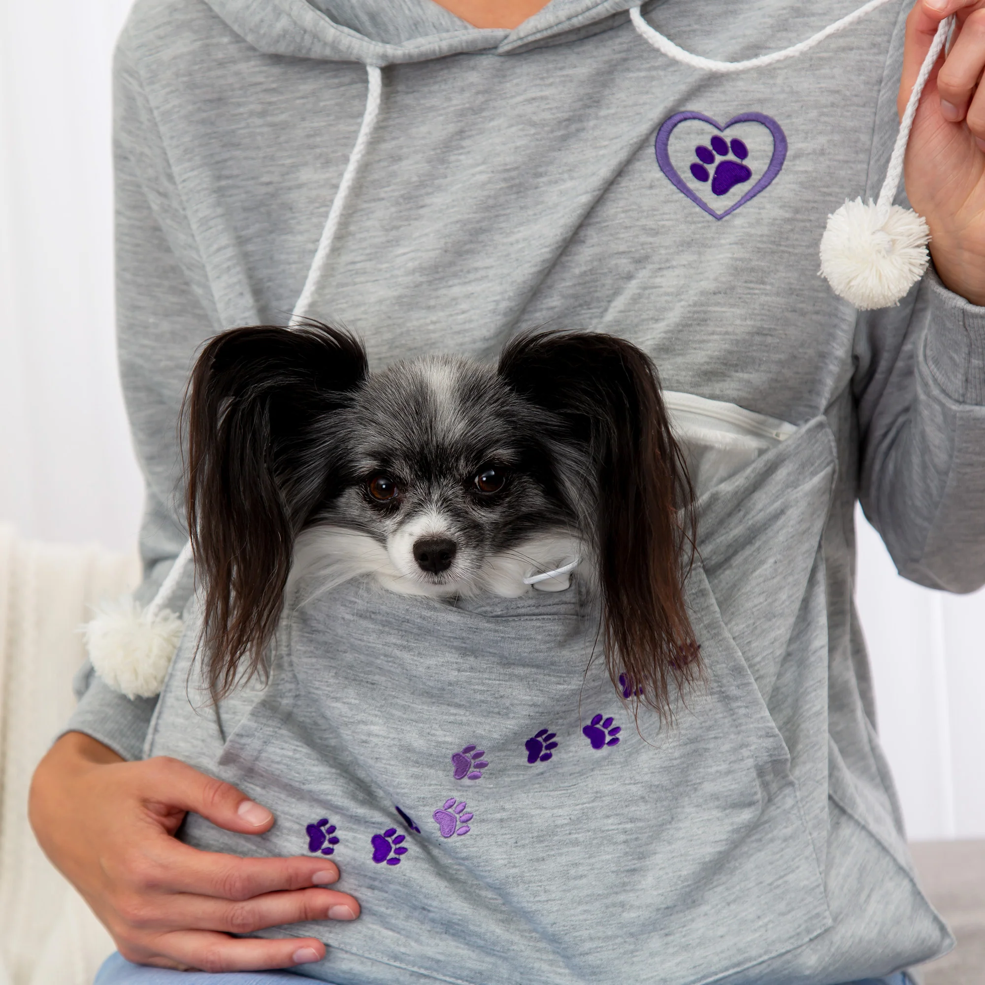Purple Paw Pet Pouch Hooded Sweatshirt - Image 16