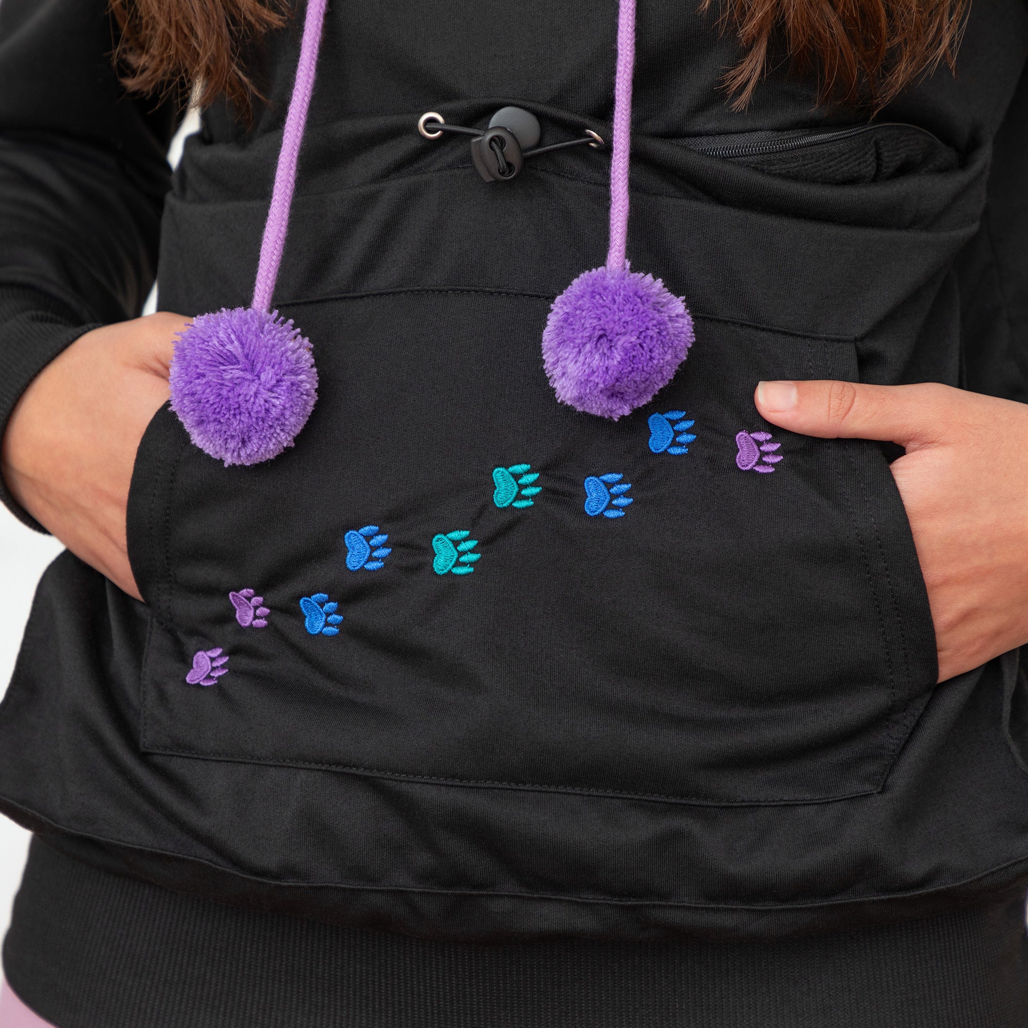 Purple Paw Pet Pouch Hooded Sweatshirt - Image 4