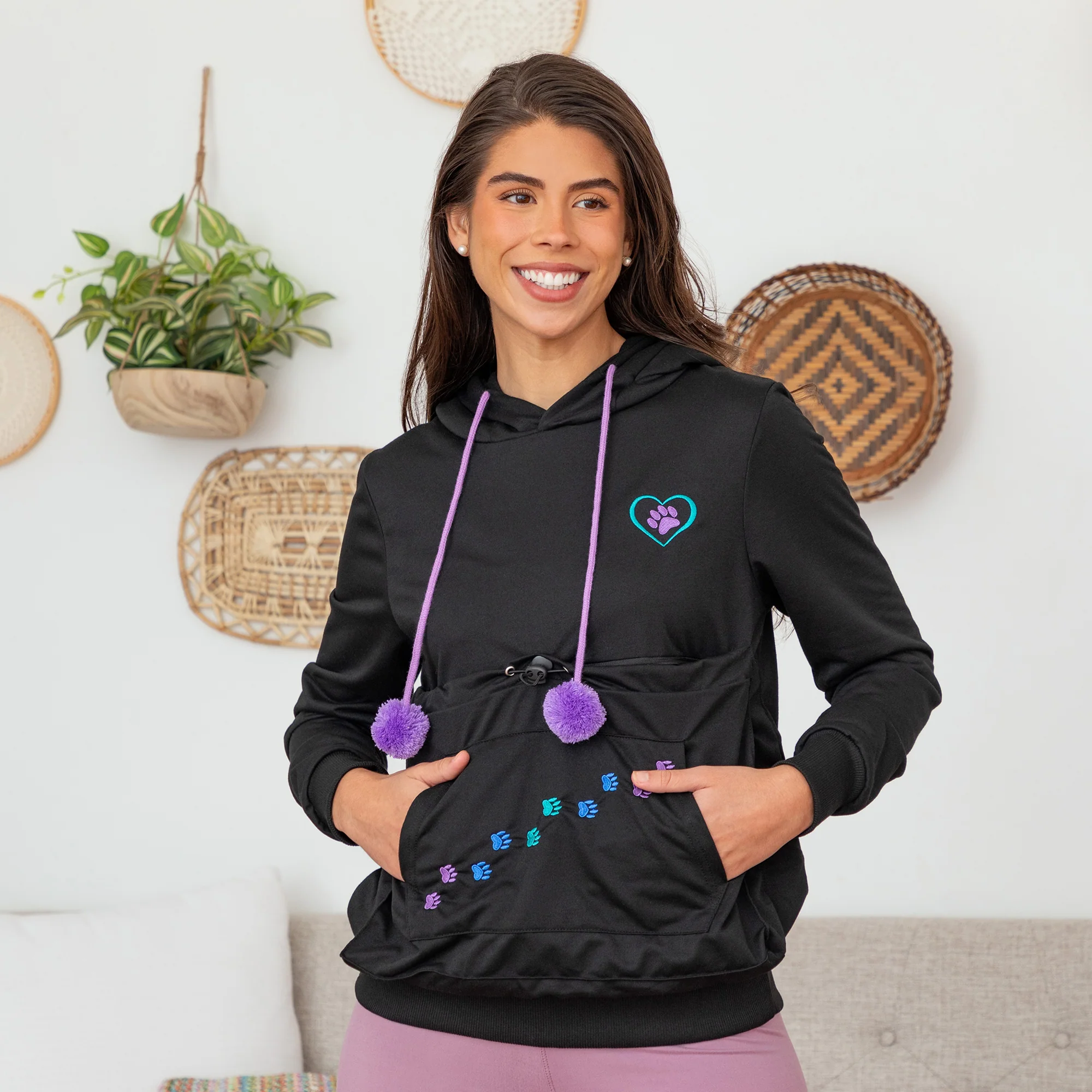 Purple Paw Pet Pouch Hooded Sweatshirt - Image 8