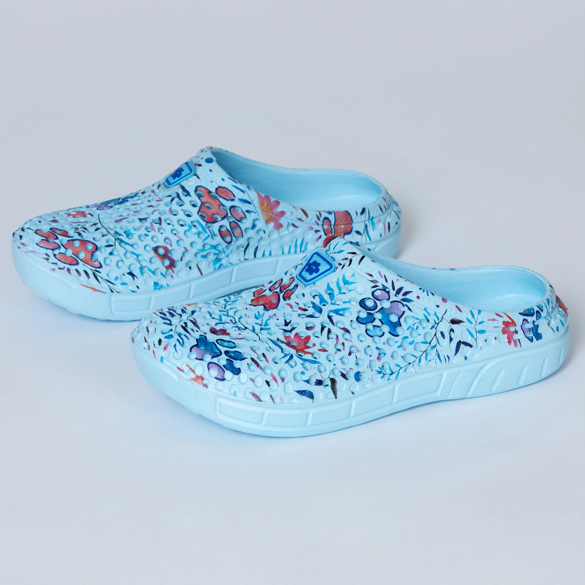 Colorful Paw Print Lightweight Slip-On Clogs - Image 13