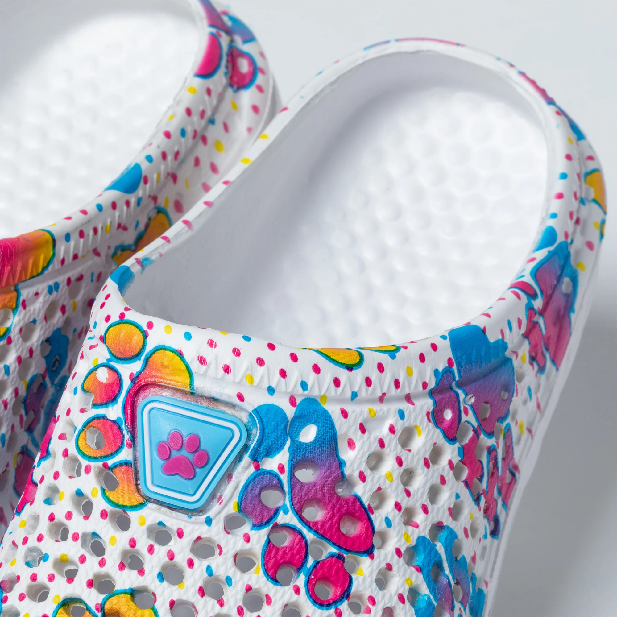 Colorful Paw Print Lightweight Slip-On Clogs - Image 20