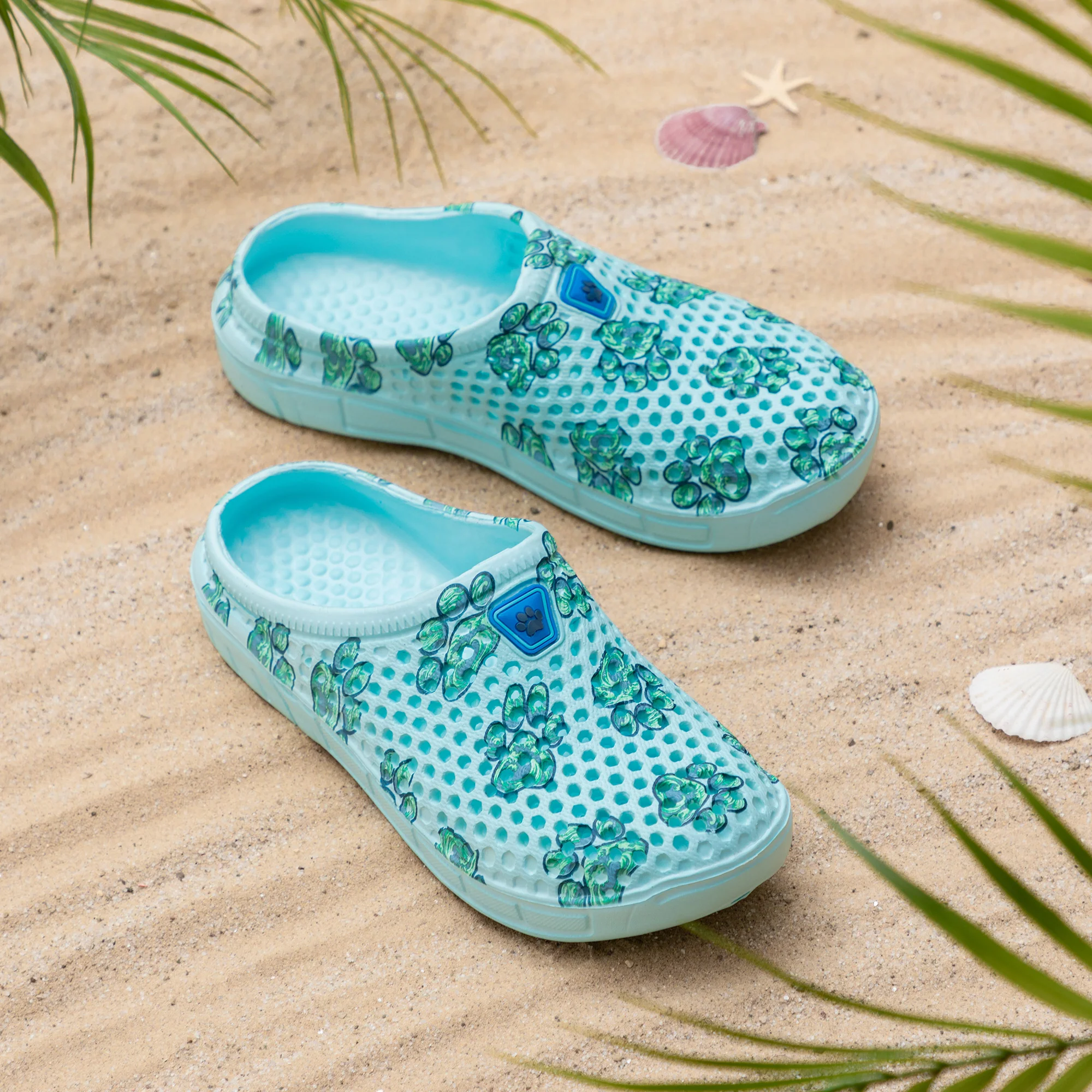 Colorful Paw Print Lightweight Slip-On Clogs - Image 22