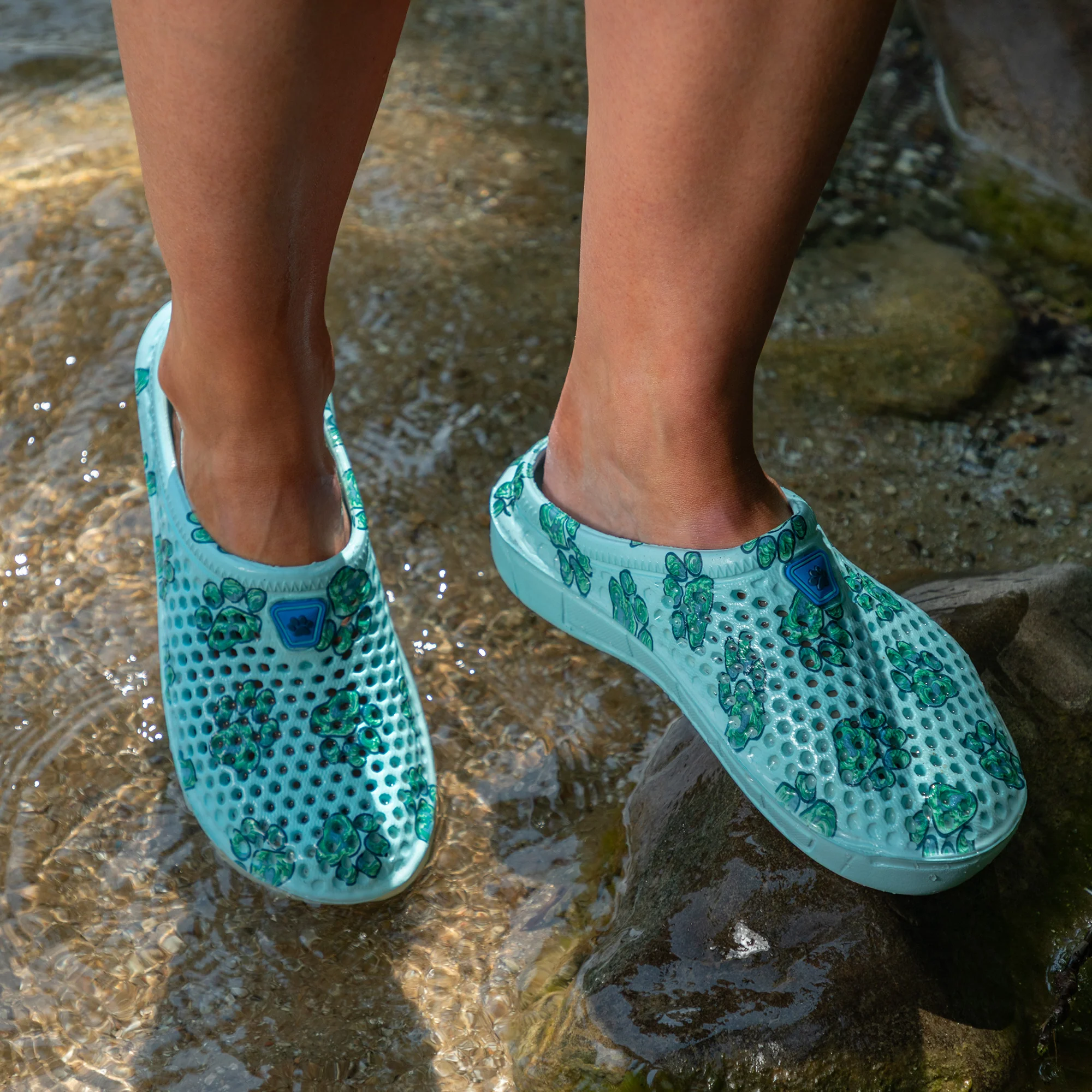 Colorful Paw Print Lightweight Slip-On Clogs - Image 23