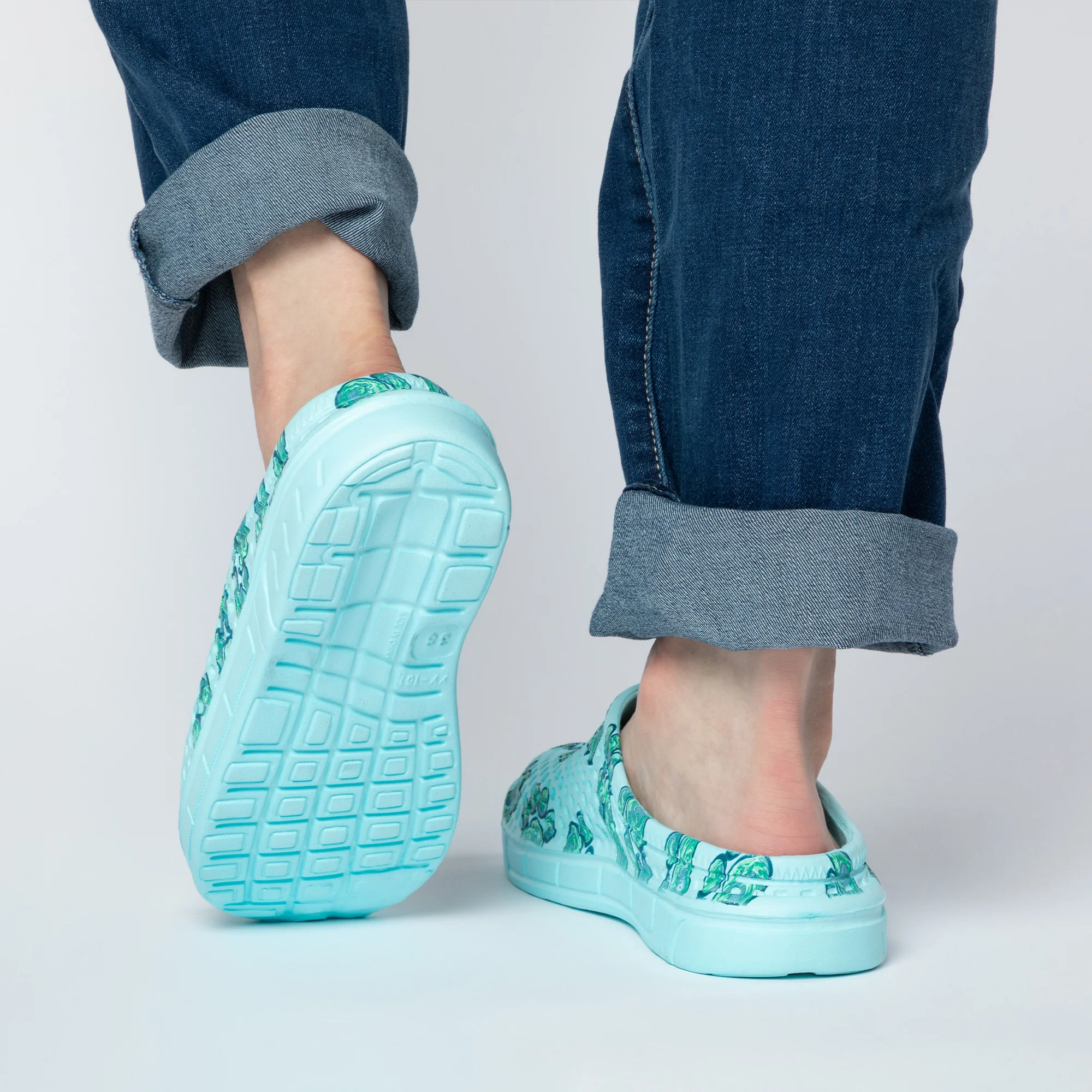 Colorful Paw Print Lightweight Slip-On Clogs - Image 25