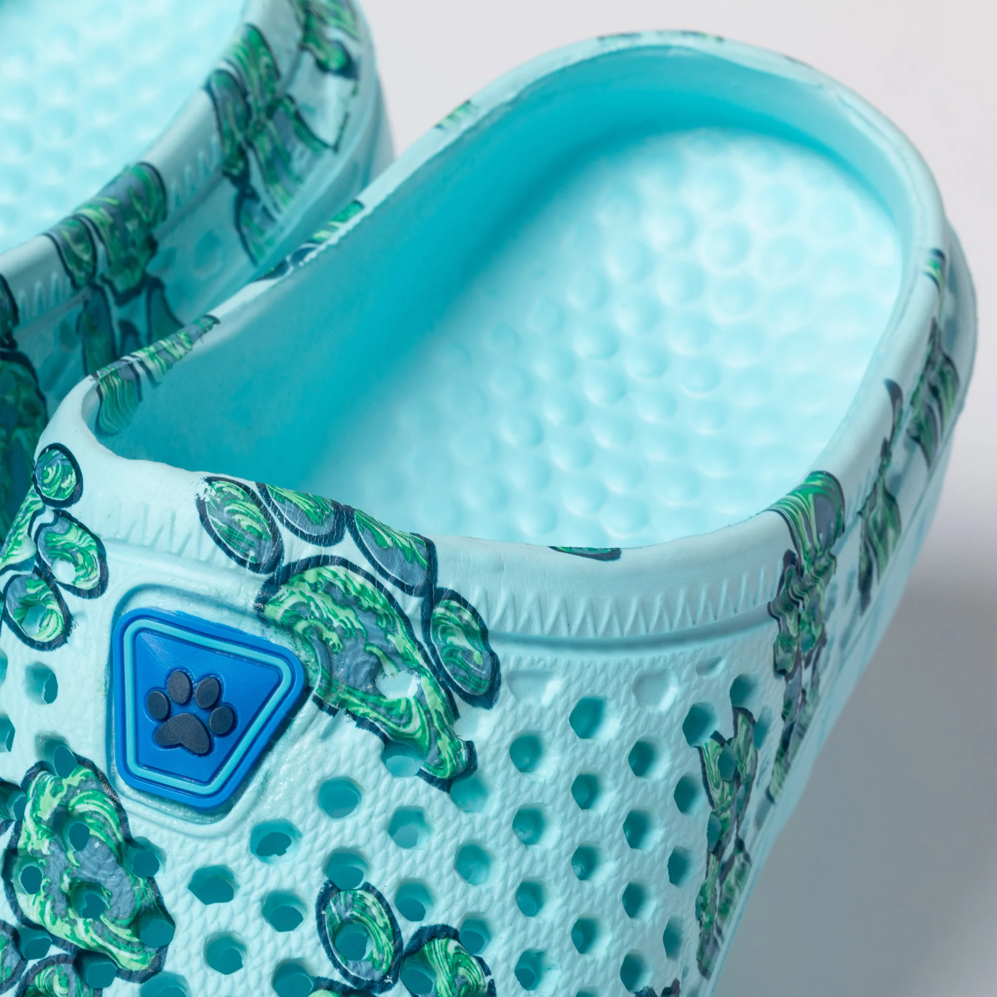 Colorful Paw Print Lightweight Slip-On Clogs - Image 26