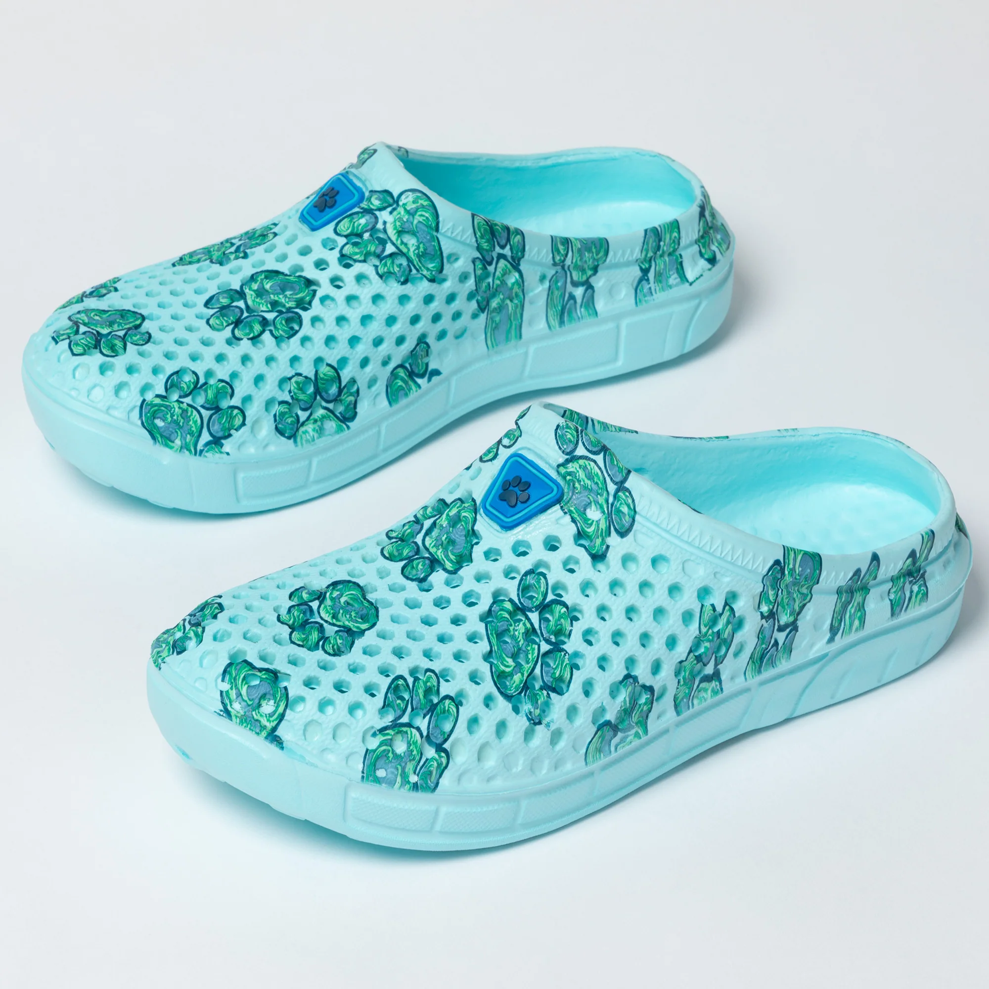 Colorful Paw Print Lightweight Slip-On Clogs - Image 27
