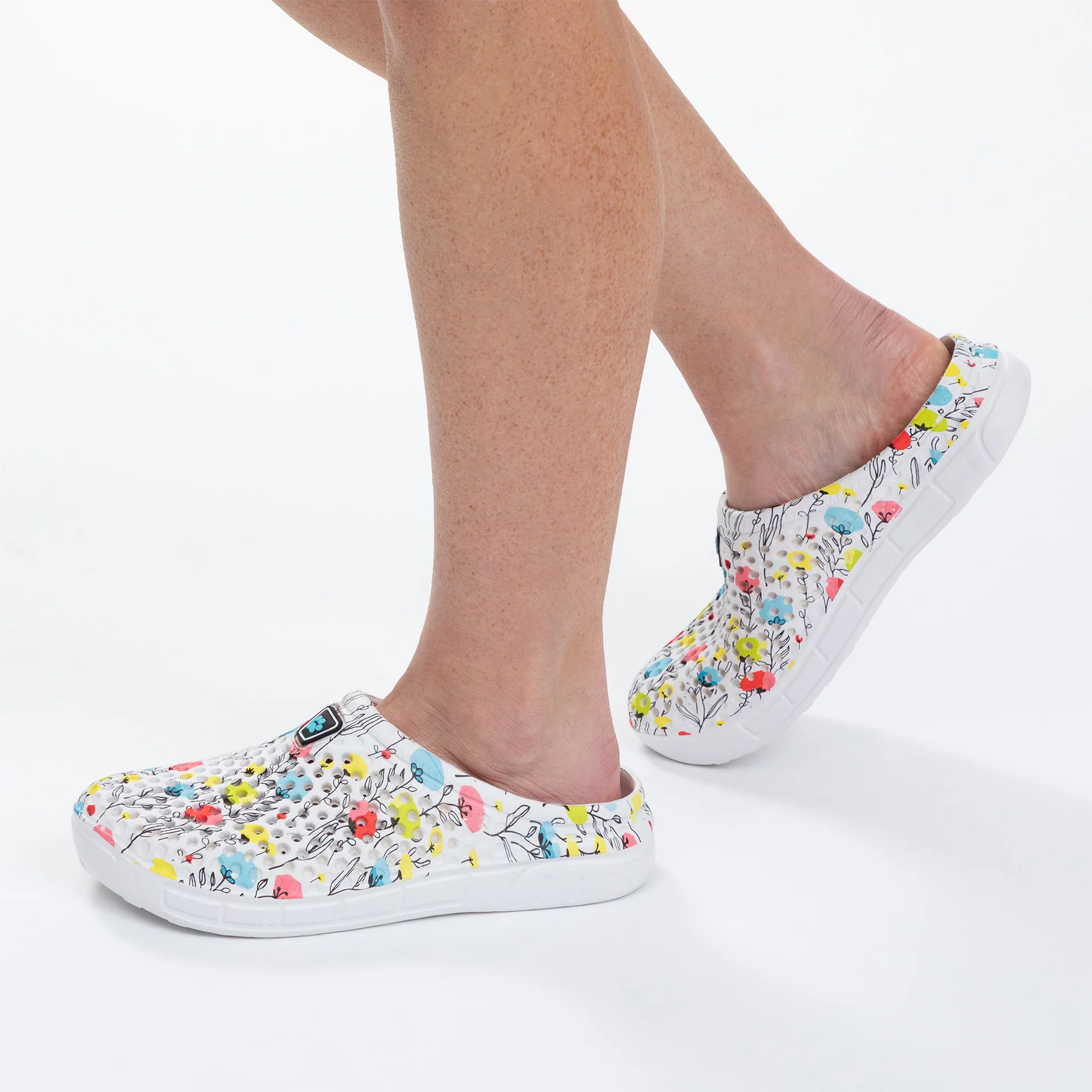 Colorful Paw Print Lightweight Slip-On Clogs - Image 29