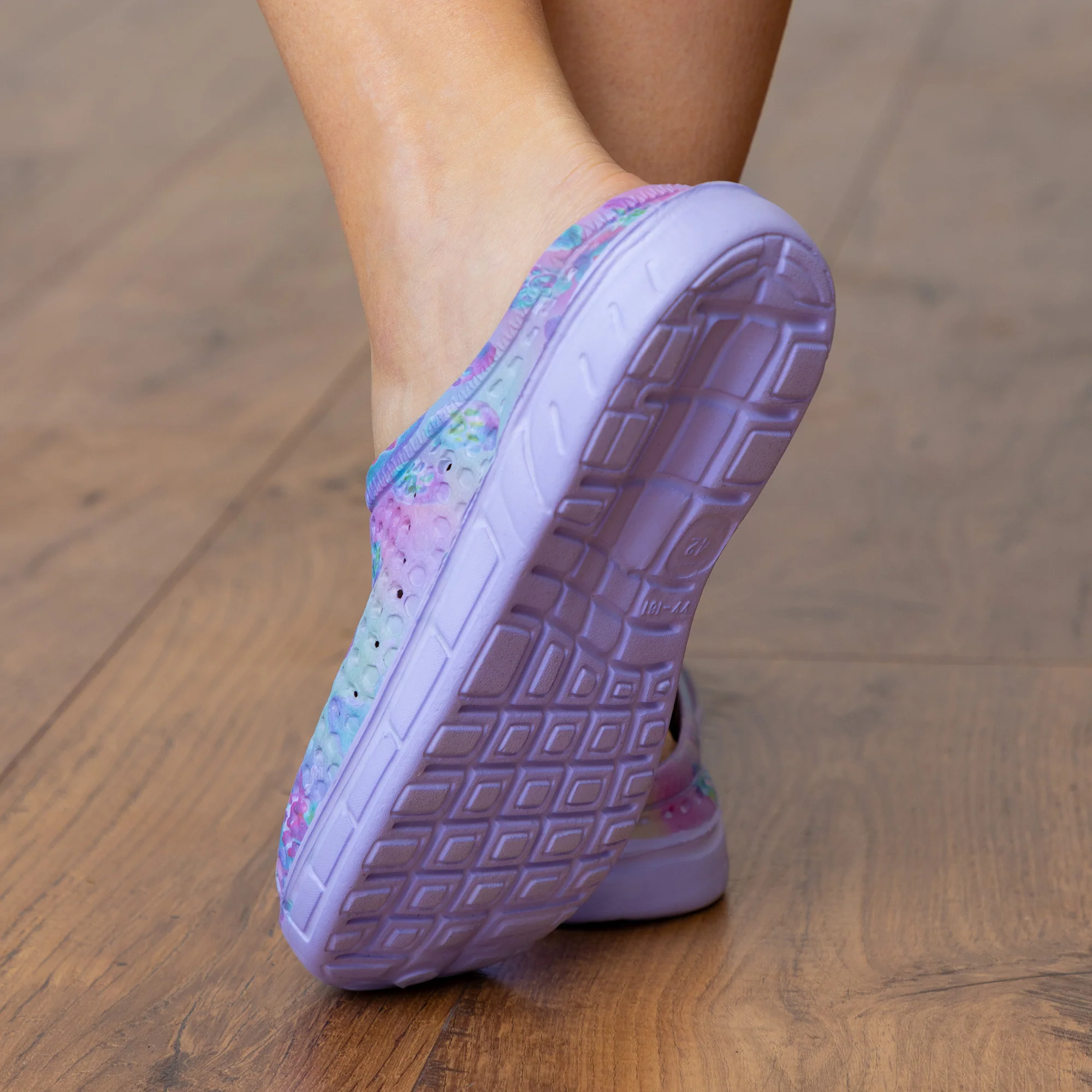 Colorful Paw Print Lightweight Slip-On Clogs - Image 35