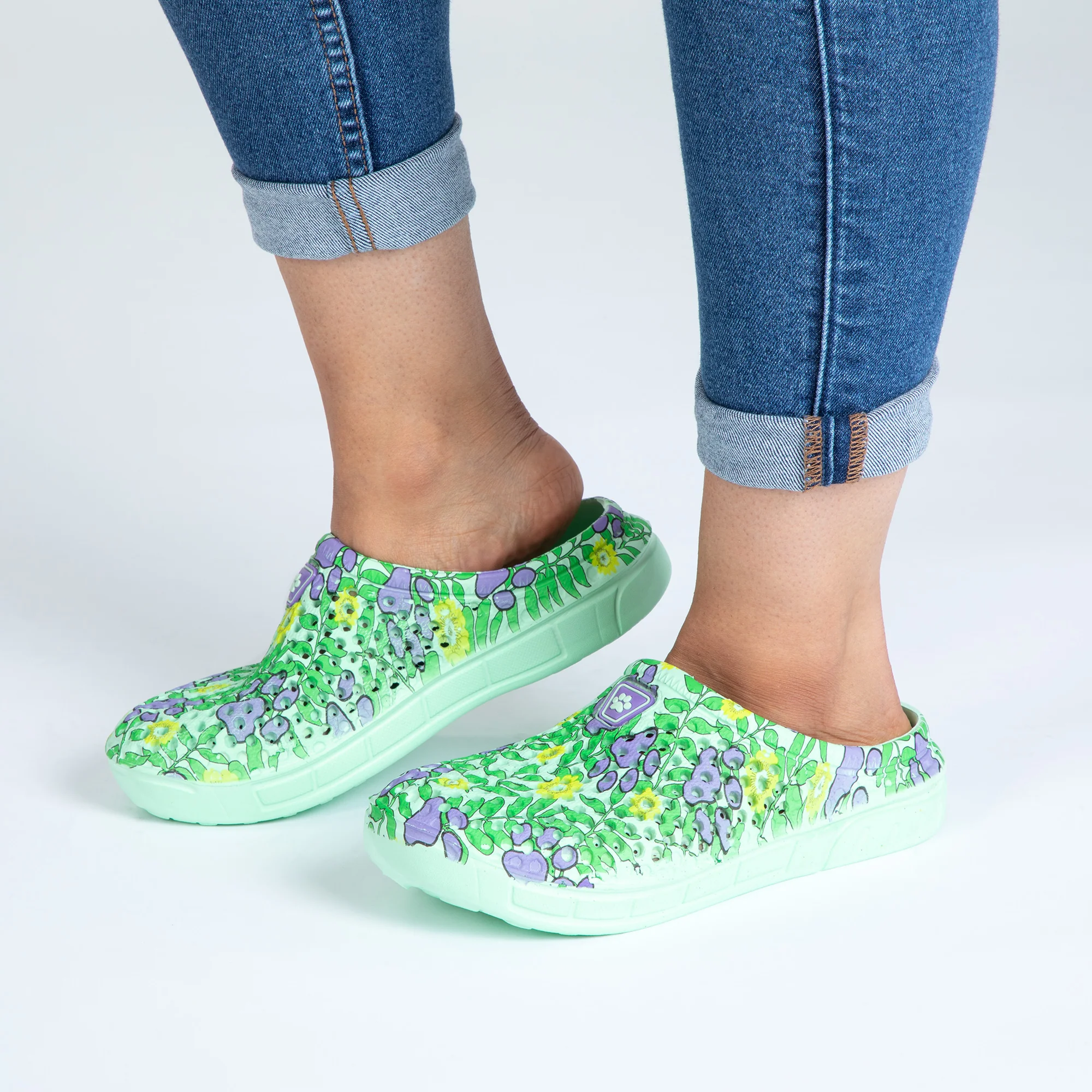 Colorful Paw Print Lightweight Slip-On Clogs - Image 40
